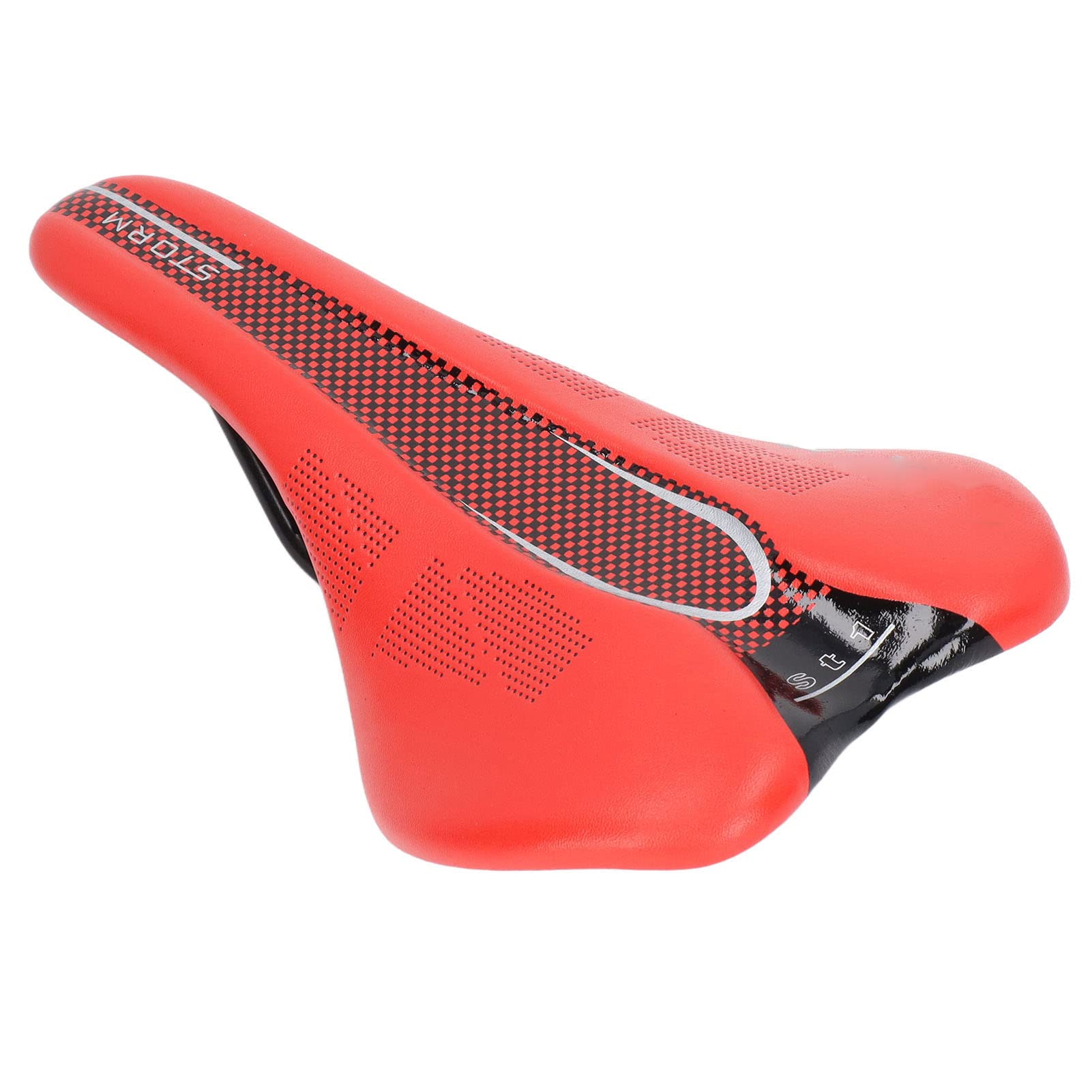Premium Comfort Mountain Bike Seat - Breathable Microfiber Leather Saddle for Folding Bikes & Road Bikes (Red) - Ideal for Commuting, Trail Riding & Long-Distance Cycling