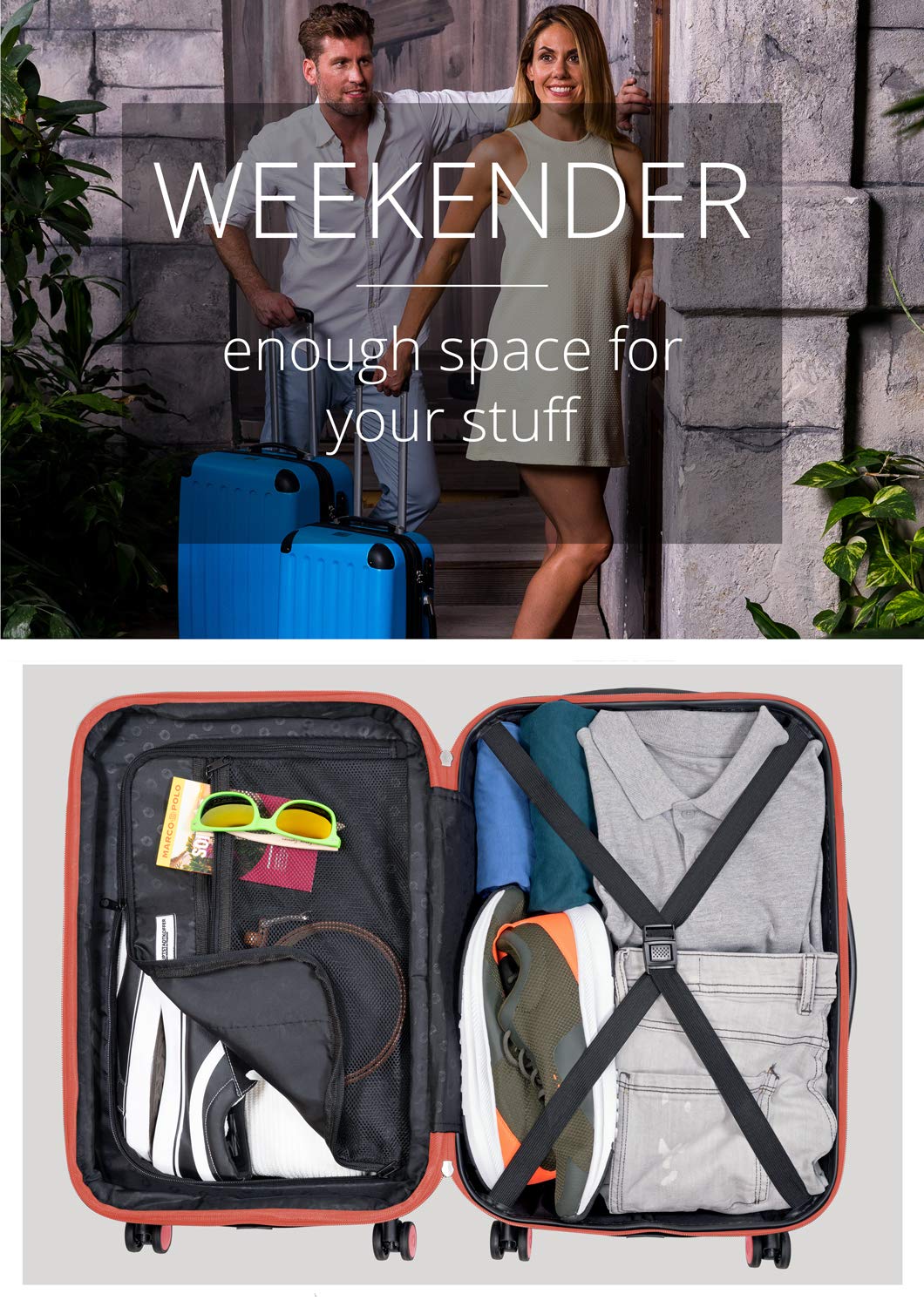 Premium Coral 55cm Carry-On Luggage - Lightweight & Durable Hand Luggage for Travel, Business Trips & Weekend Getaways