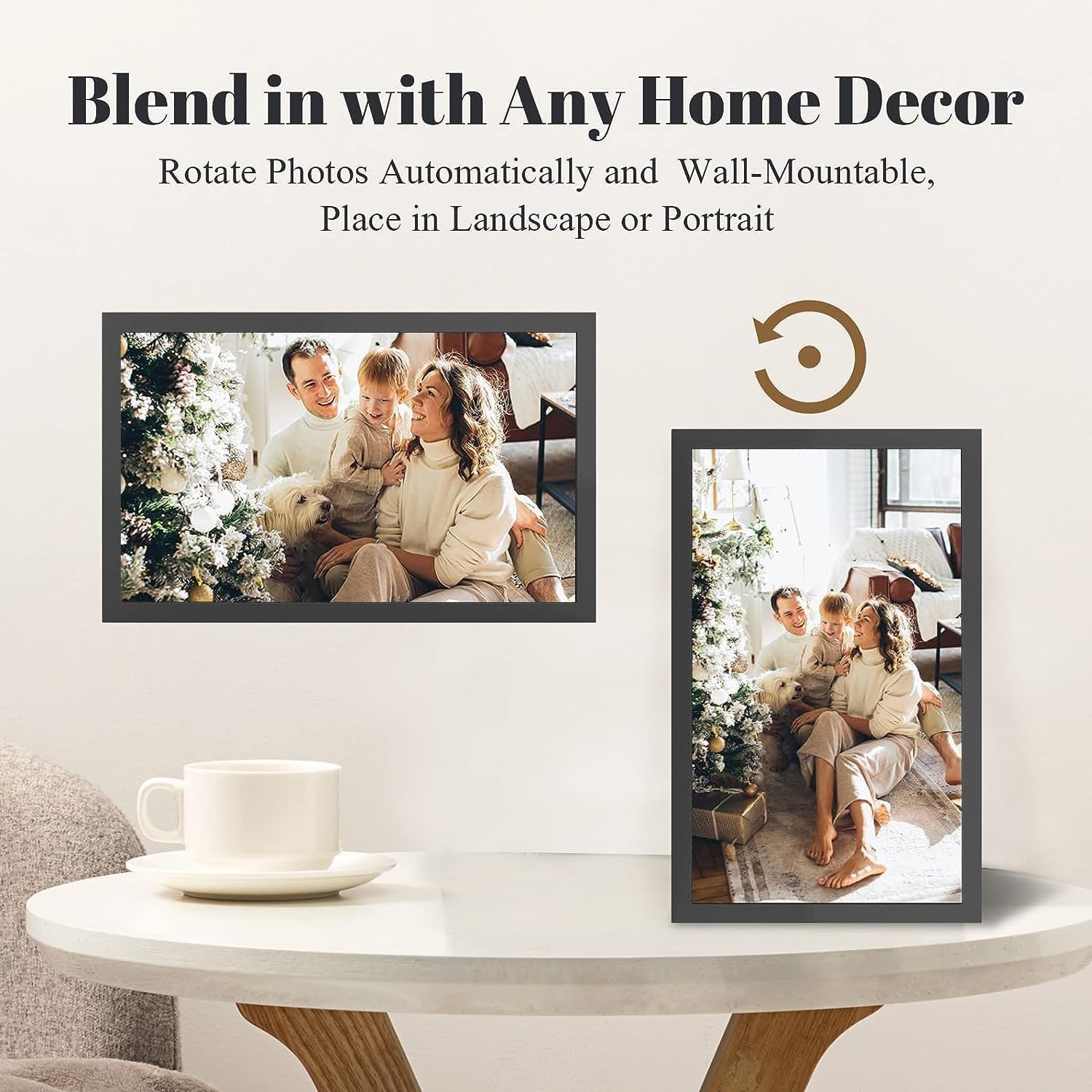 15.6 Inch WiFi Digital Photo Frame with 32GB Memory - Smart Cloud Touch Screen, Auto Rotation, Remote Sharing via Frameo App - Perfect for Home Decor, Office Display & Gift Giving