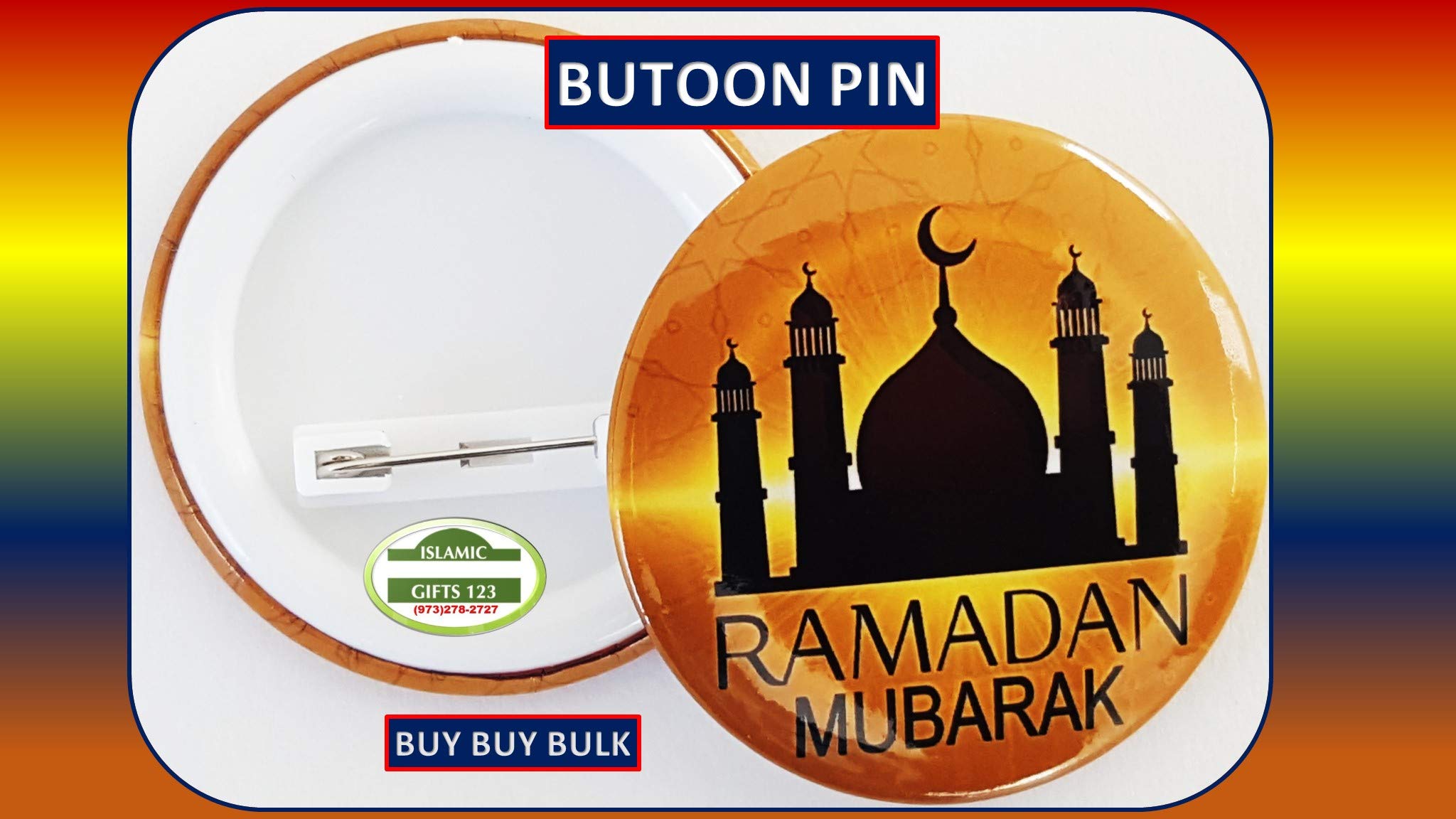 96 PCS Ramadan Novelty Pack - Button Pins, Pencils, Wristbands & LED Lights - رمضان مبارك Decorations - Islamic Gifts for Quran, Allah - Perfect for Ramadan Parties, School Events & Mosque Decorations