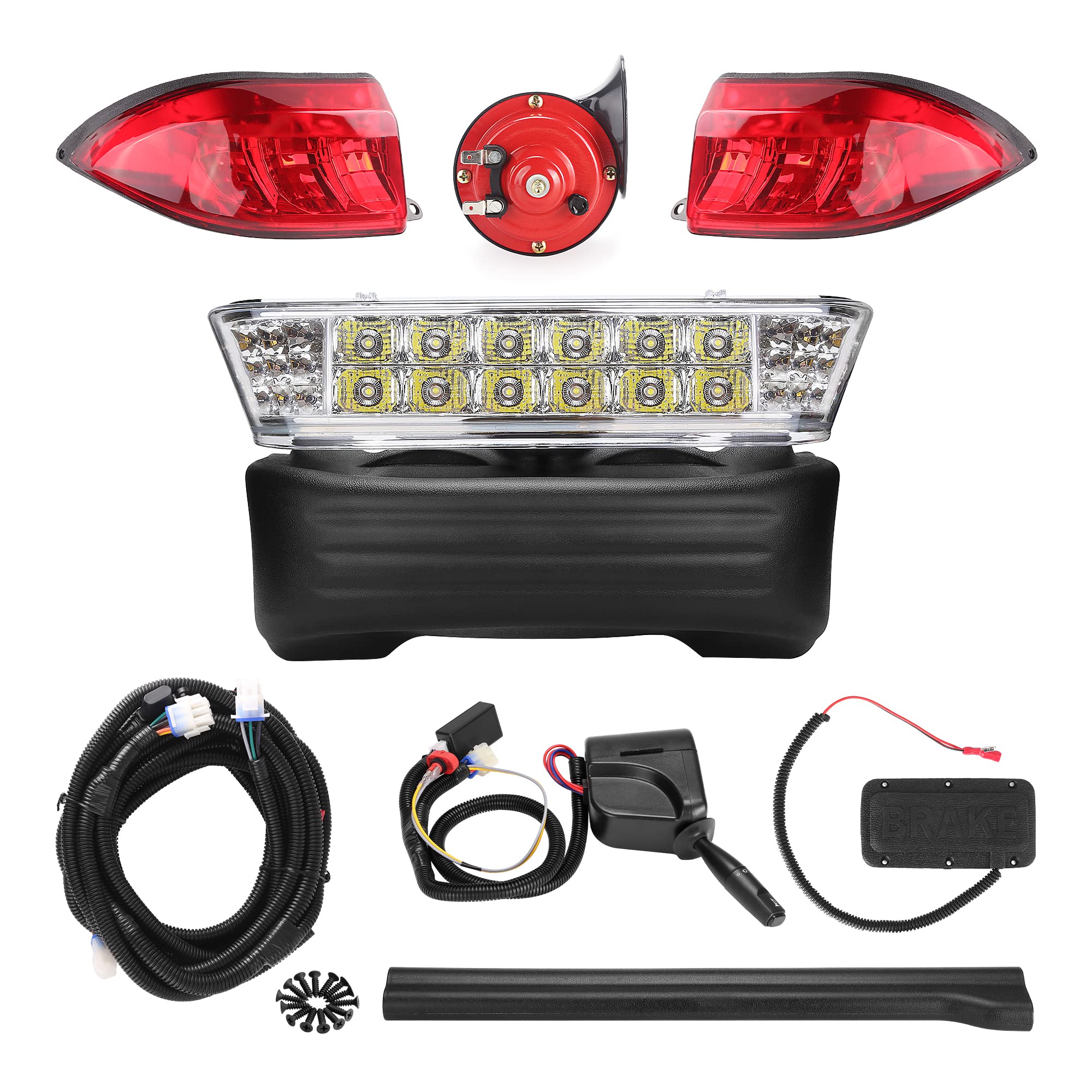 **Deluxe 12V Golf Cart Light Kit for Club Car Precedent 2004-2019 - Street Legal Headlight, Taillight, Turn Signals, Switch, Horn & Brake Pad - Perfect for Night Driving & Safety Enhancement**