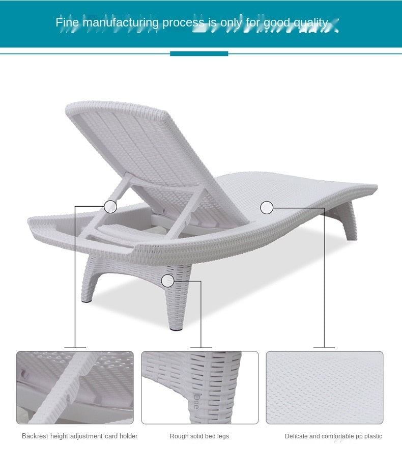 Premium Sun Lounger No.11 - Adjustable Outdoor Reclining Chair with Cushion | Perfect for Poolside, Beach, Patio & Backyard Relaxation