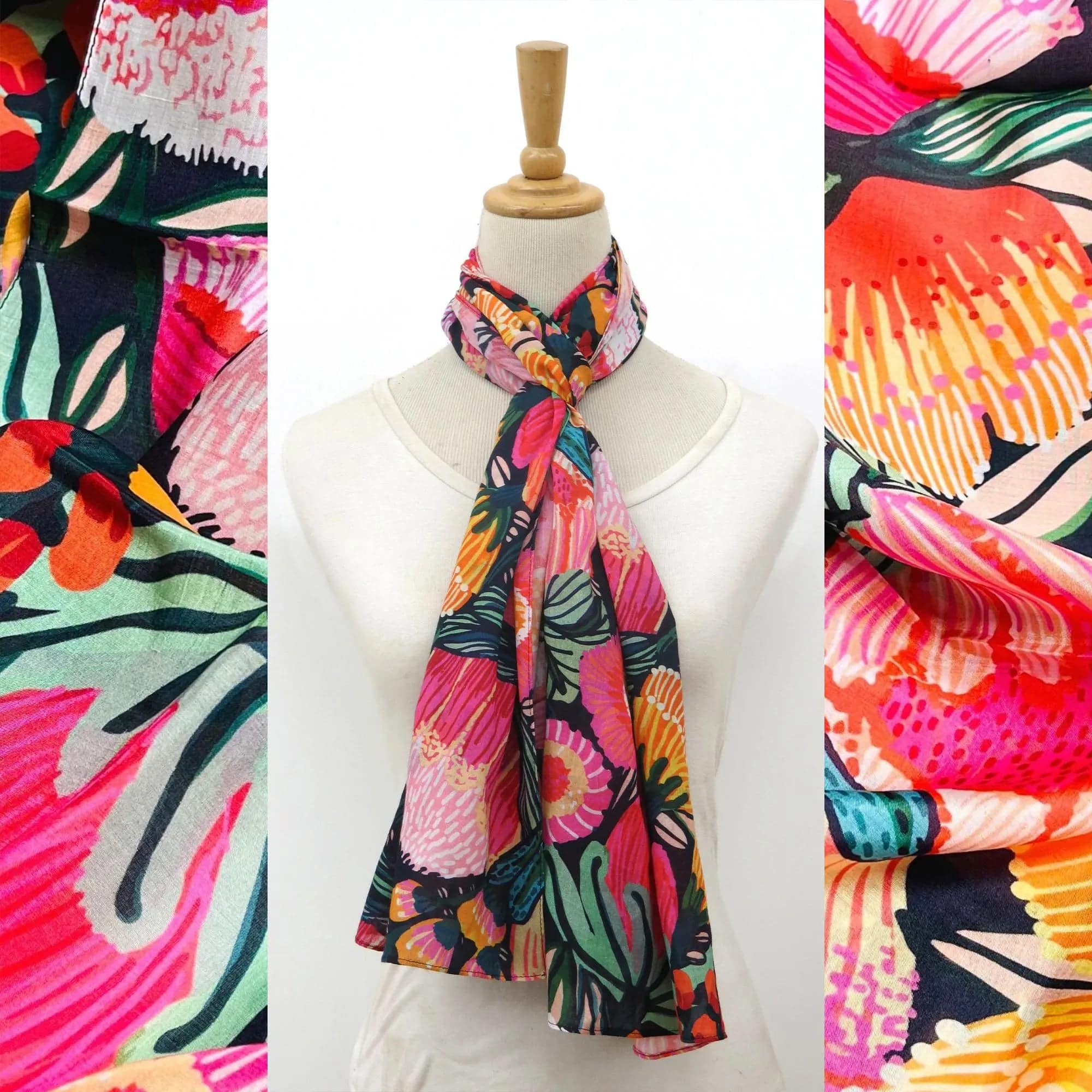 Flowers of Oz Silk Scarf - Elegant Floral Print Fashion Accessory for Women | Perfect for Parties, Weddings & Everyday Wear