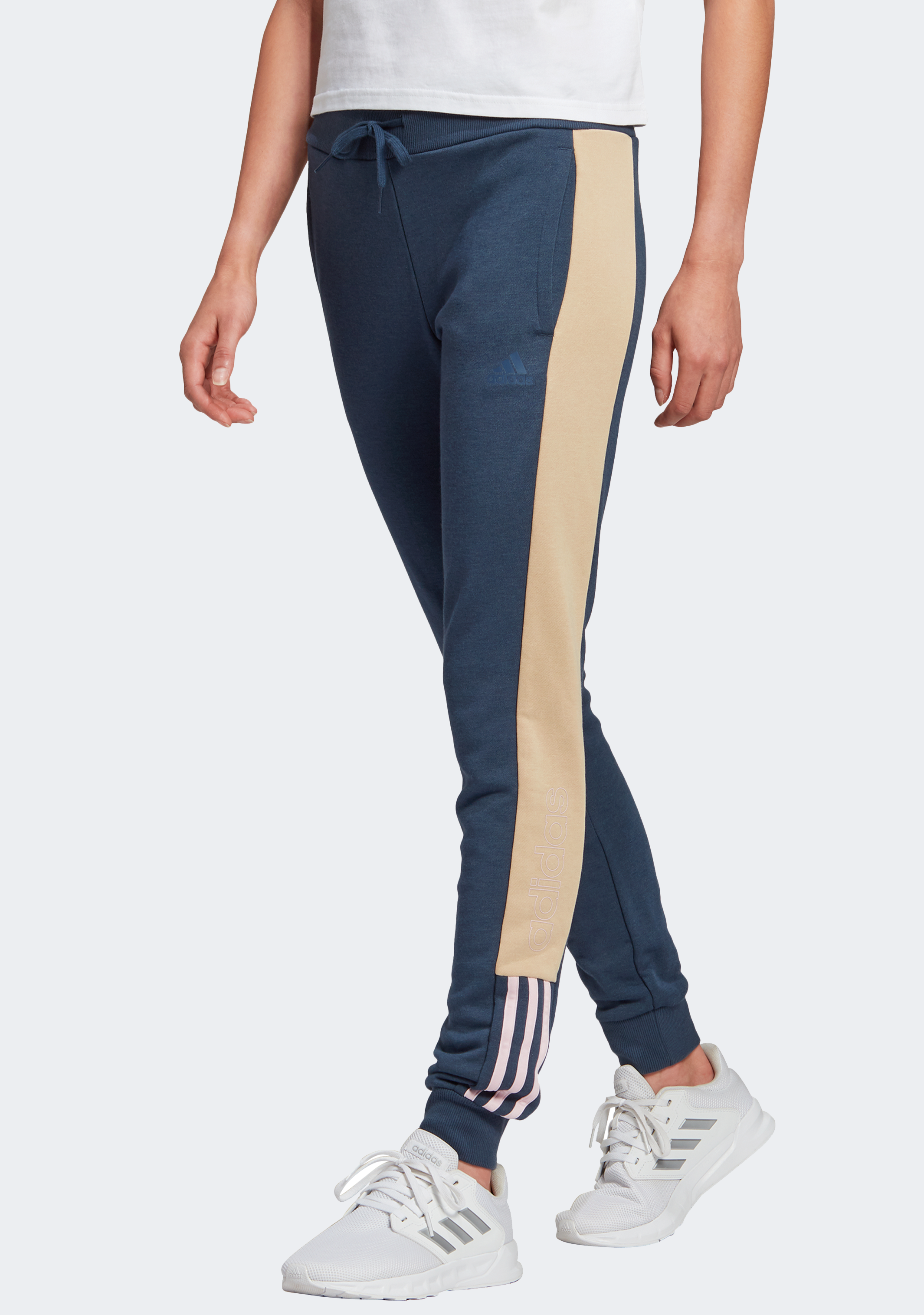 Adidas Women's Essentials Logo Colorblock Pants - Comfortable Athletic Joggers for Running, Yoga & Lounge Wear