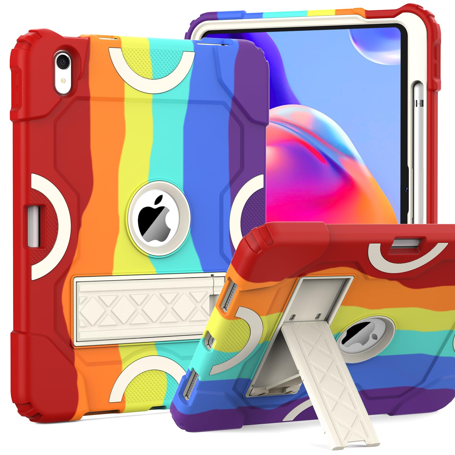 Grifobes Rugged iPad Case 11-inch (A16) 2025 & 10.9-inch 10th Gen 2022 - Heavy Duty Protective Cover with Pencil Holder & Kickstand | Shockproof iPad 11th/10th Generation Case for Kids, Girls | School, Travel & Outdoor Use