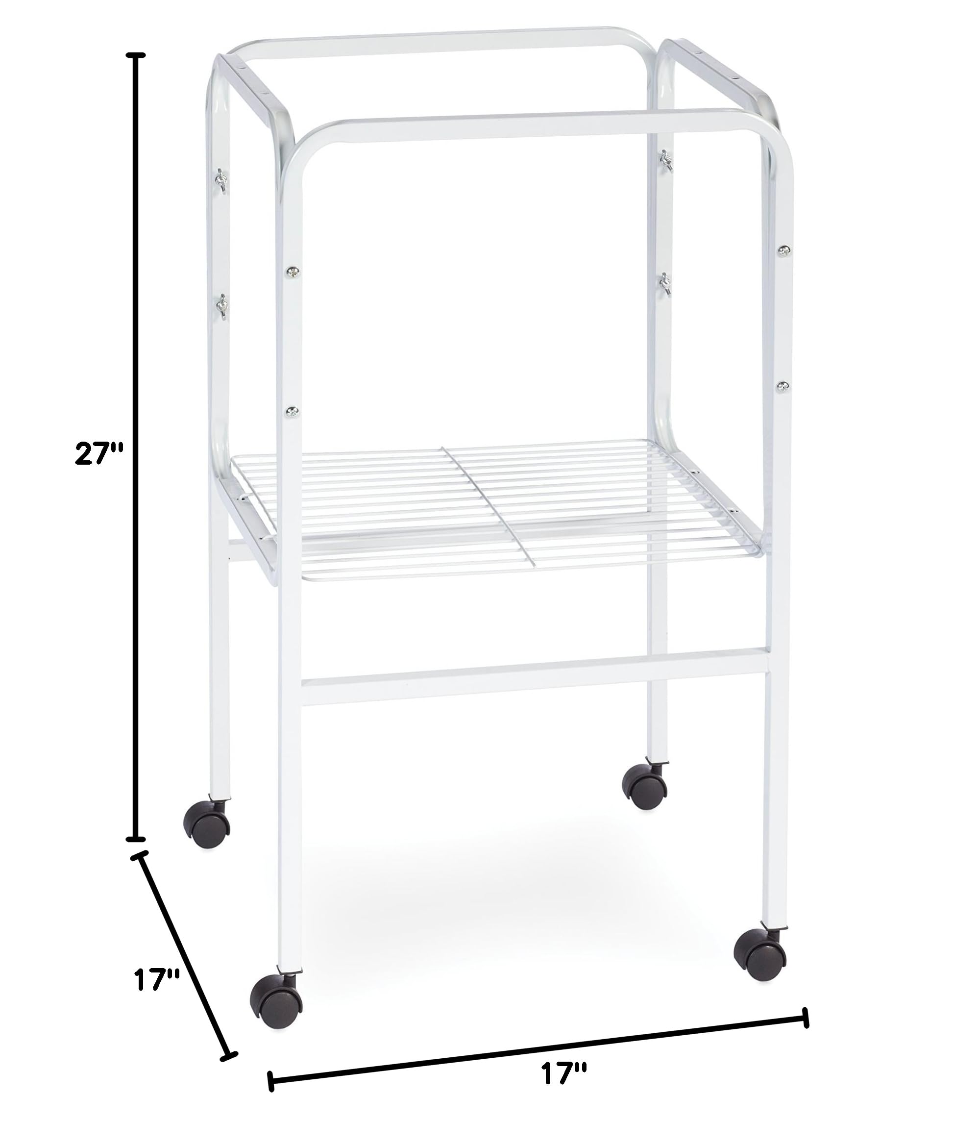 Prevue SP445W White Bird Cage Stand with Shelf - Durable & Stylish for Parrots, Cockatiels, Canaries | Perfect for Home, Office, or Aviary Use