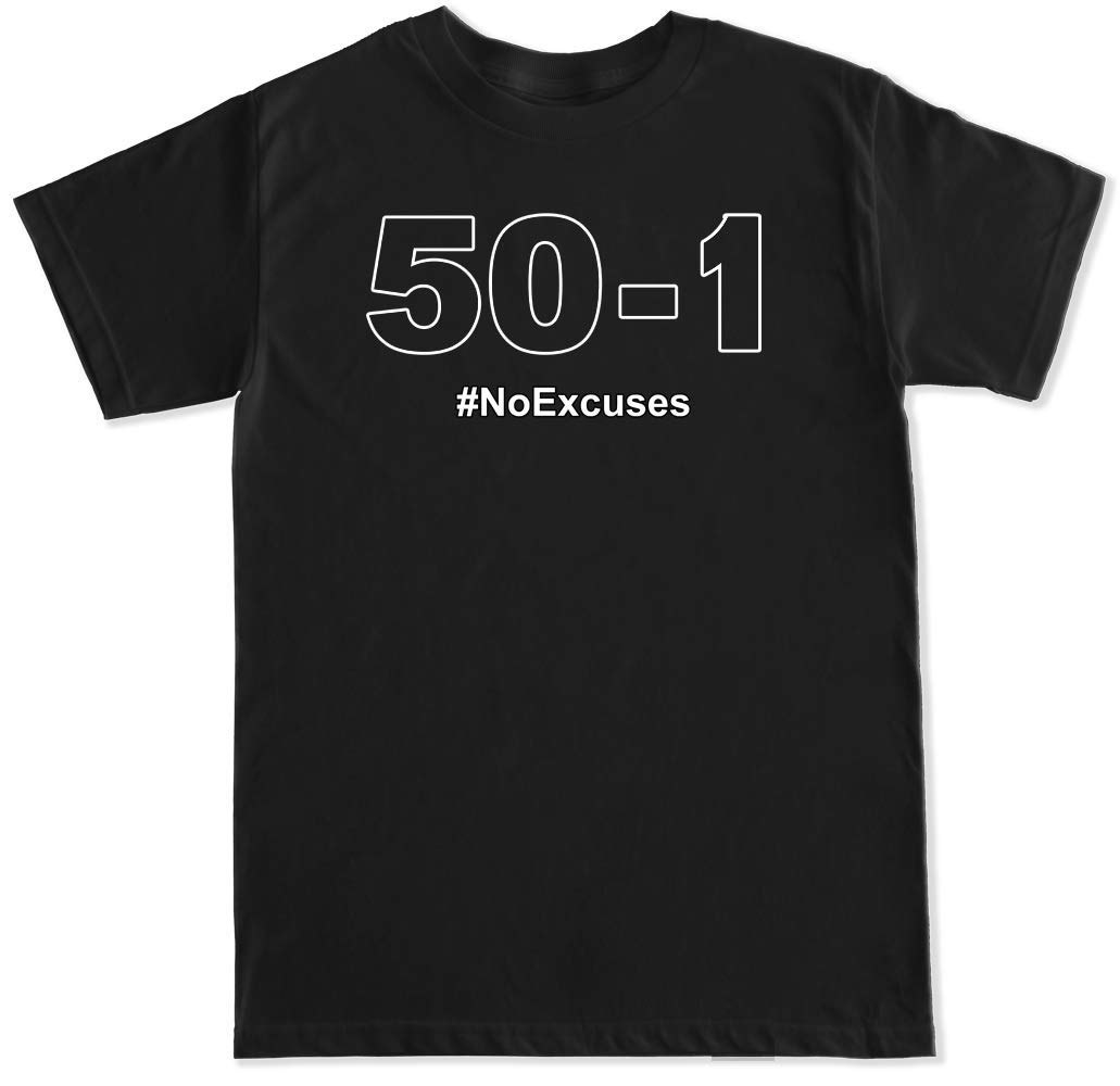 FTD Apparel Men's 50-1 No Excuses Motivational Workout T-Shirt - Comfortable Cotton Tee for Gym, Running & Casual Wear