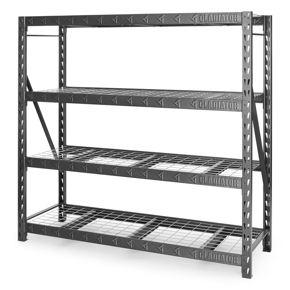 Heavy-Duty 4-Tier Welded Steel Garage Storage Shelving Unit - GARS774XEG | Organize Tools, Sports Gear & Home Supplies | Perfect for Garage, Basement & Workshop Organization