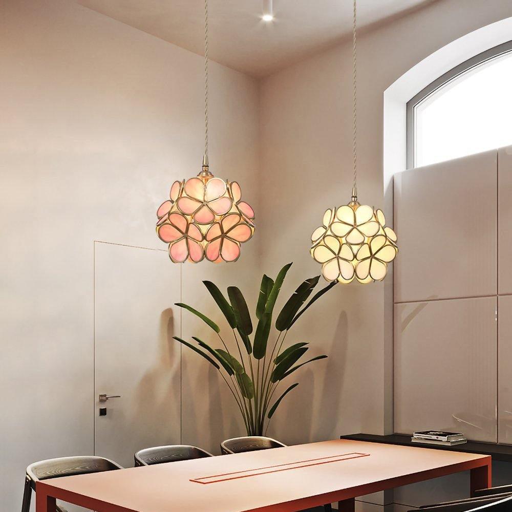Modern Glass Petal Pendant Light - Elegant Floral Ceiling Lighting Fixture for Dining Room, Kitchen Island & Bedroom Decor