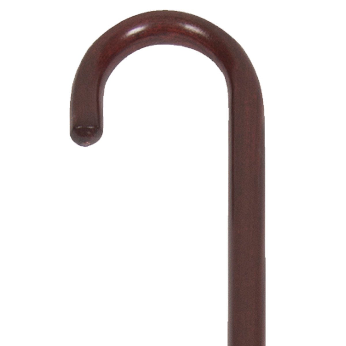 Premium Solid Ash Wood Cane with Round Crook Handle - Slip-Resistant Rubber Tip for Stability - Mahogany Finish Walking Stick for Seniors & Mobility Support - Ideal for Daily Use, Hiking & Travel