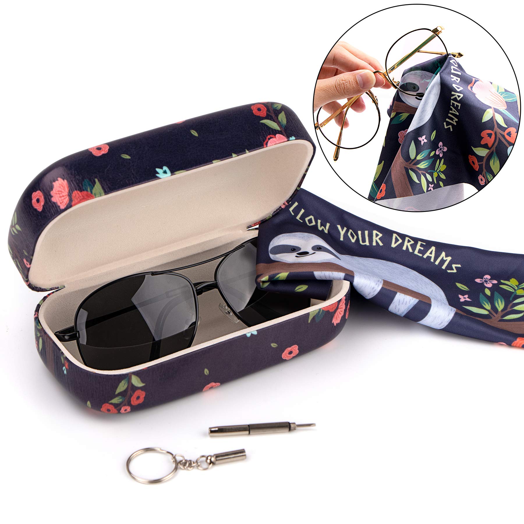 Durable Hard Sunglasses Case for Large Eyeglasses - Protective Storage for Medium to Large Frames - Perfect for Travel, Sports & Everyday Use