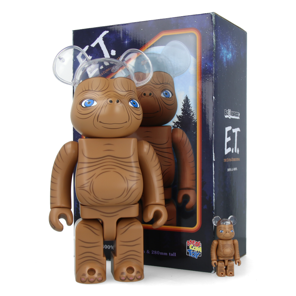 400% + 100% Bearbrick E.T. Collectible Figure - Limited Edition Vinyl Art Toy for Display & Gifting - Perfect for Home Decor, Office Display, and Anime Collections