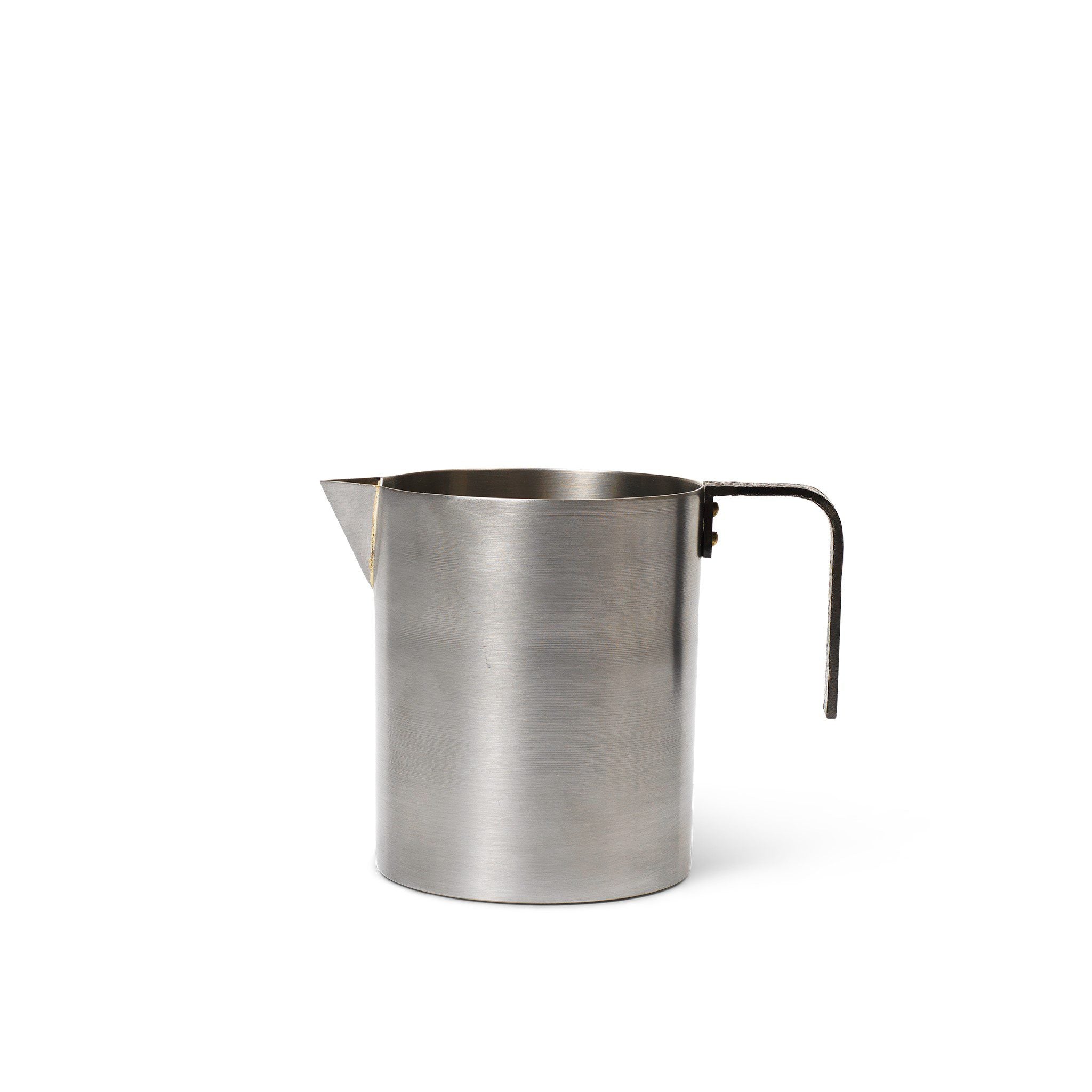 FERM LIVING Obra Stainless Steel Milk Jug - Elegant Pitcher for Coffee, Tea & Milk - Perfect for Home, Cafe & Restaurant Use