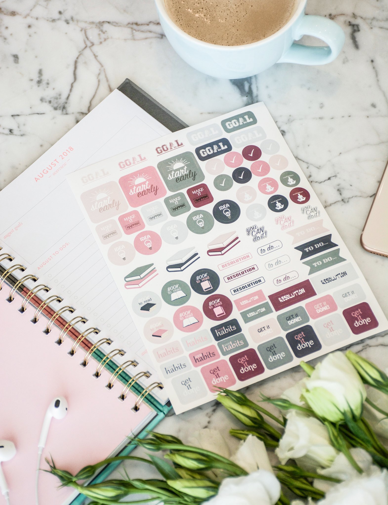 Lamare Planner Stickers Set of 1000+ – Inspirational Motivational Scrapbook & Journal Stickers for Adults – Perfect for Bullet Journals, Planners, Calendars & DIY Craft Projects