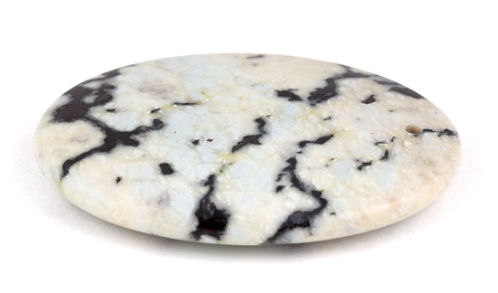 35X45MM White Turquoise Jasper Oval Gemstone Pendant for Jewelry Making - DIY Necklace, Bracelet & Earring Designs - Healing Crystal Gift for Women & Men