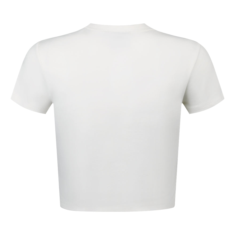 ORI FREDERIQO Women's White Crop Top - Stylish Short Sleeve Summer Shirt for Casual Wear, Beach Outfits & Street Fashion