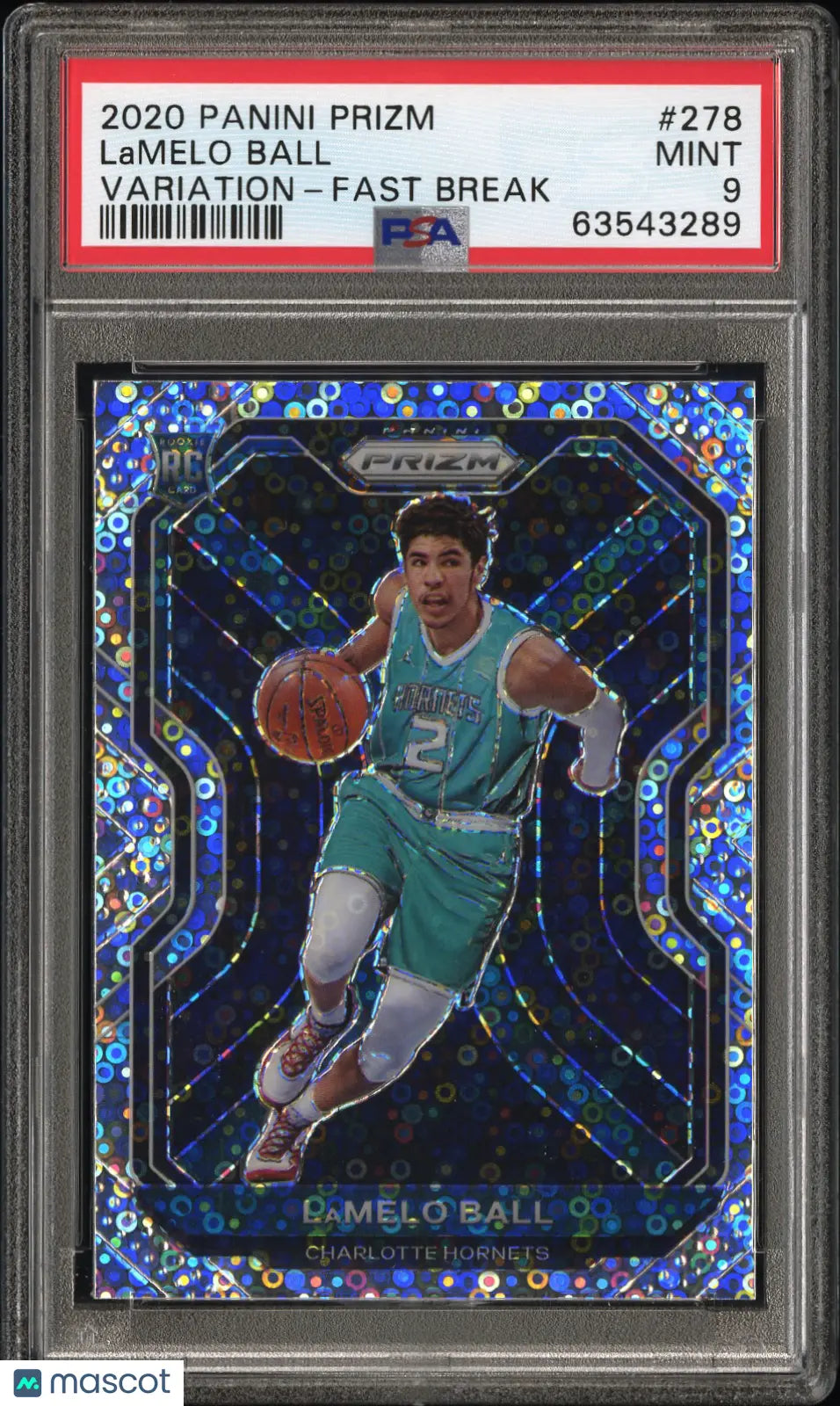 2020 Panini Prizm Basketball LaMelo Ball RC Rookie Variation Fast Break PSA 9 Mint - Rare Collectible Basketball Card for Sports Memorabilia & Investment - Perfect for Card Collectors, NBA Fans and Gift Giving