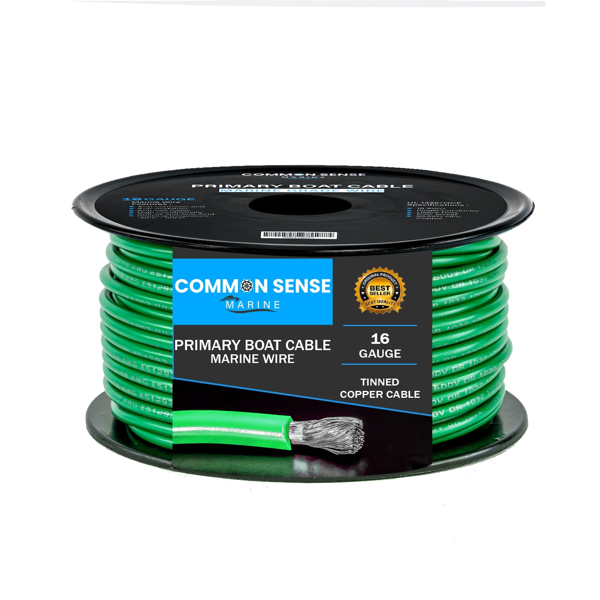 16 AWG Marine Grade Tinned Copper Boat Cable - 1000 ft UL 1426 Certified PVC Wire for Boats, Trailers, RVs & Automotive Use | Oxygen-Free Conductor for Speakers & Electrical Systems | Durable Waterproof Wiring Solution for Marine & Outdoor Applications