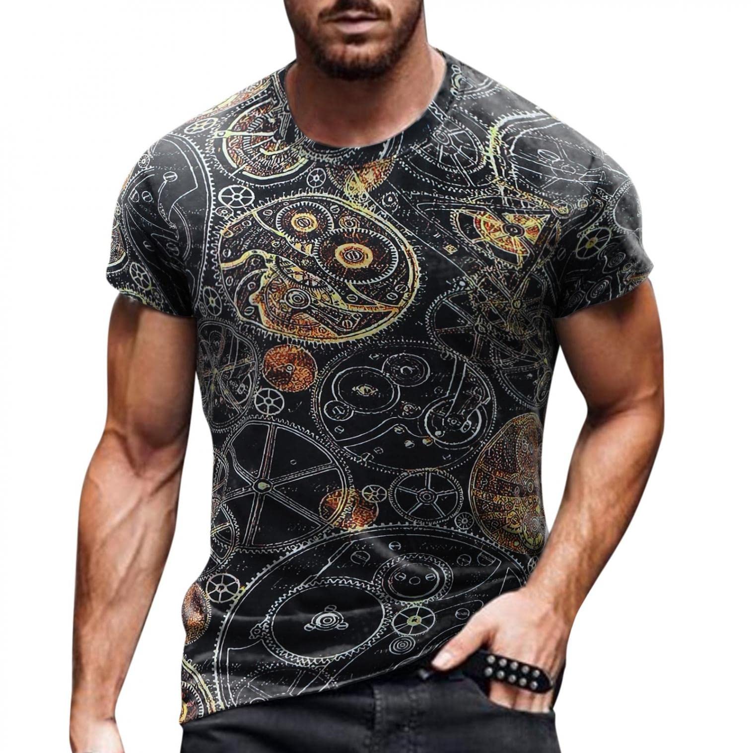 Men's Graphic T-Shirts - Vintage Printed Casual Tees with Novelty Patterns | Stylish & Comfortable for Everyday Wear, Outings & Gifts
