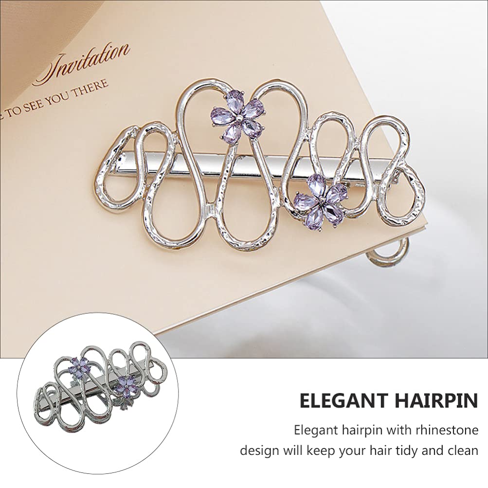 Beaupretty Purple Rhinestone Flower Vine Hair Clip for Women - Elegant Side Hair Pin Barrettes for Party, Wedding & Special Occasions - Hair Styling Accessories for Ladies