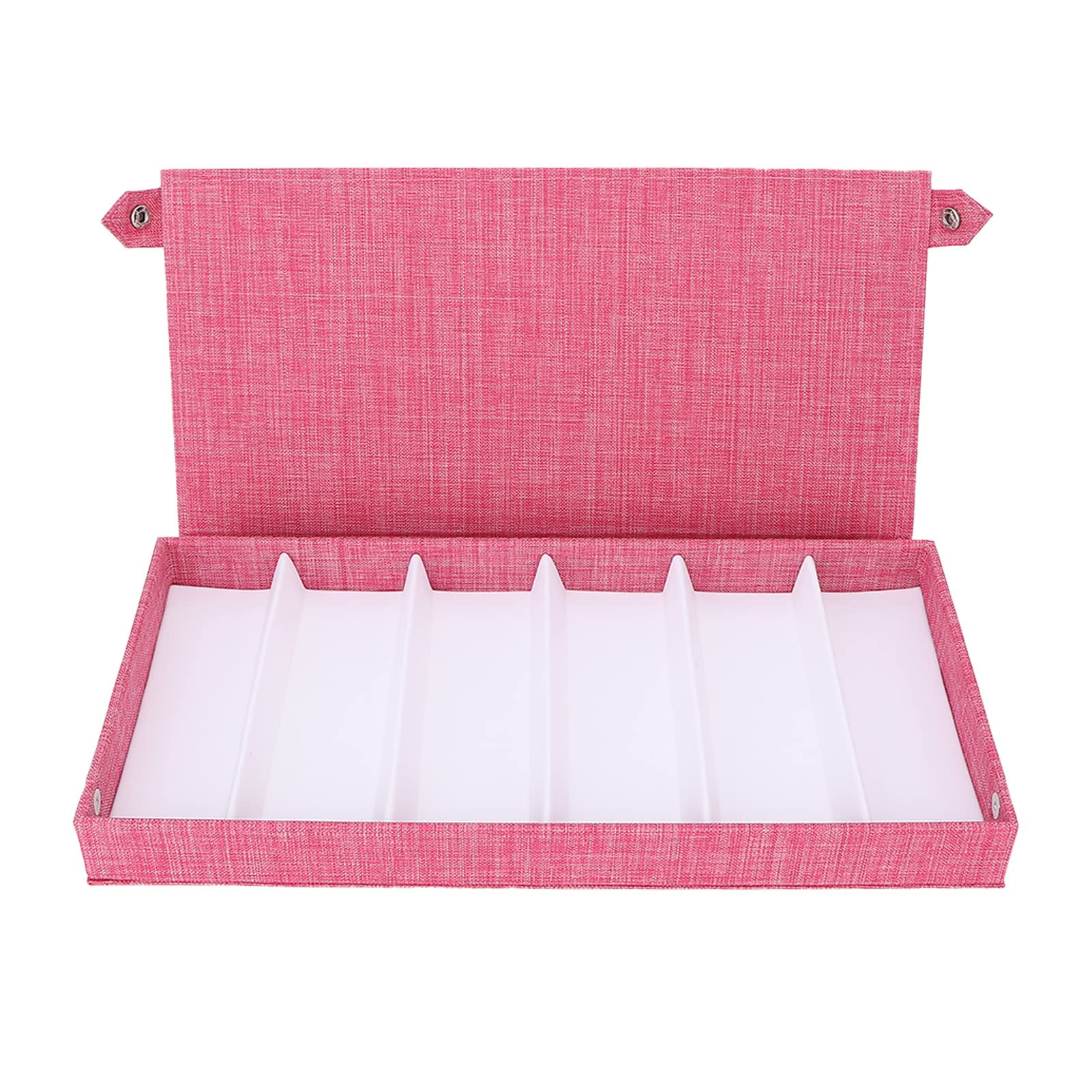 6-Slot Eyeglasses & Sunglasses Storage Case with Flocking Cloth Lining - Scratch-Resistant Organizer Box with Button Closure - Perfect for Home, Office, Travel & Retail Display