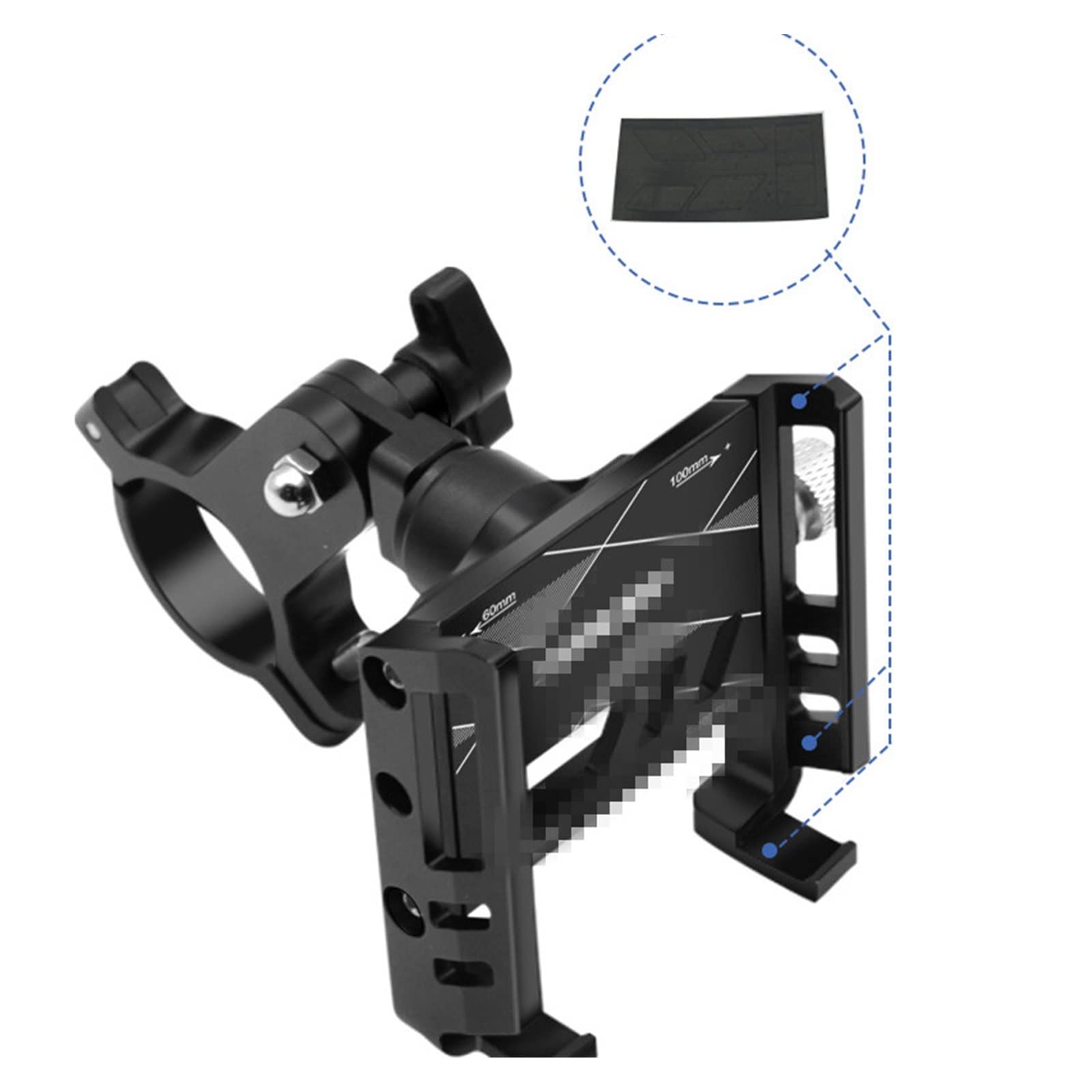 **Black Aluminum Alloy Bicycle & Motorcycle Phone Mount - 360° Rotatable Handlebar Phone Holder for Safe Riding | Perfect for Cycling, Commuting & Outdoor Adventures**