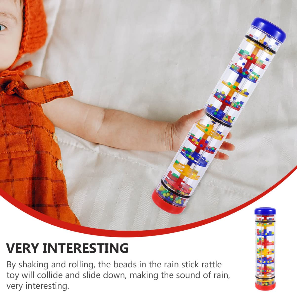 Toyvian 2-Piece Rainmaker Rattle Set - Musical Baby Toys for Early Education & Sensory Development | Perfect for Preschool Learning, Toddler Playtime & Montessori Activities