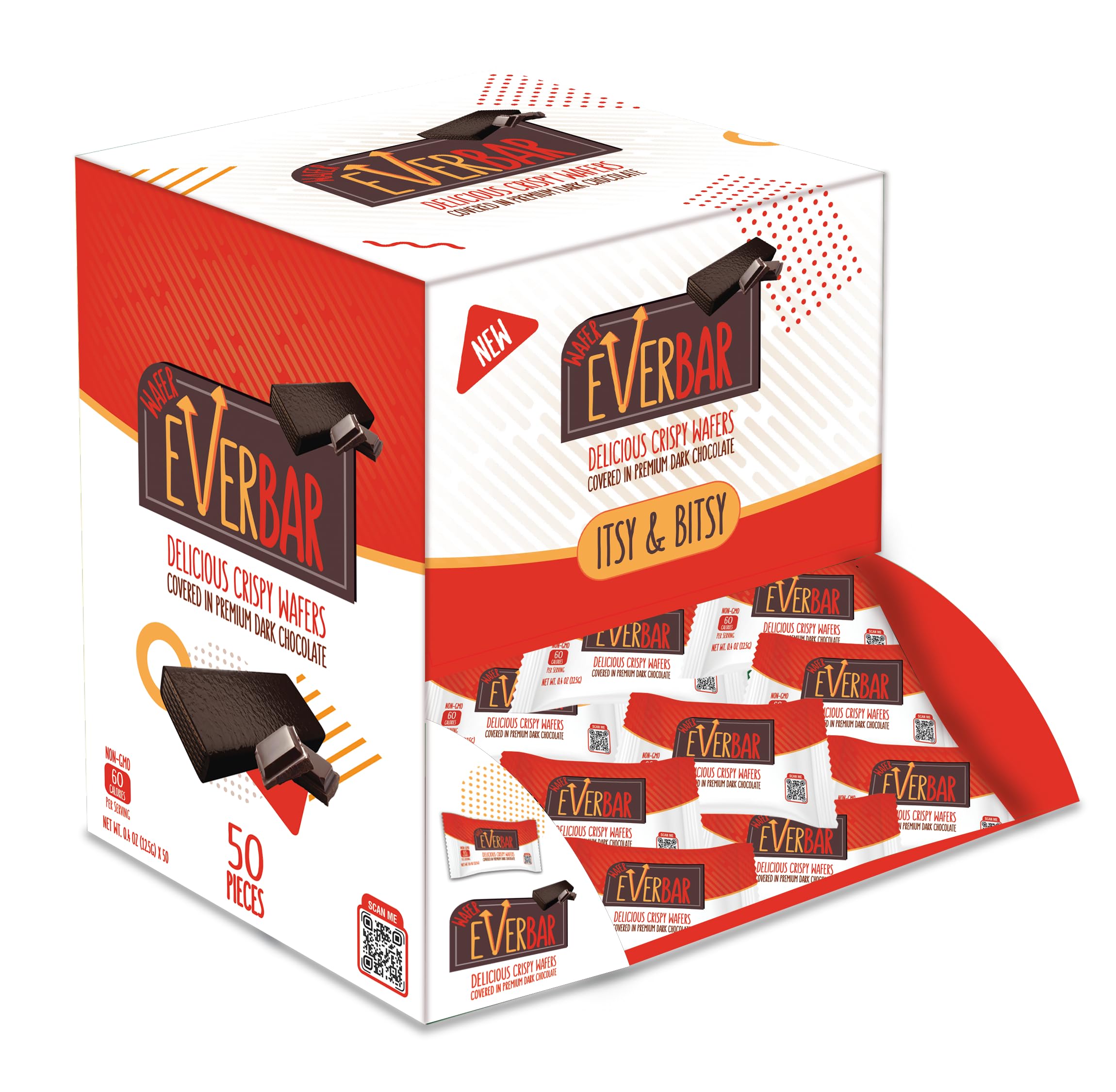 Itsy Bitsy Dark'n Crispy Chocolate Bars - Non-GMO Dark Chocolate Wafer Candy | Healthy Bite-Size Snack for On-the-Go | Perfect with Coffee or Tea | Premium Wafer Chocolate (300 Count Mini Pack) - Ideal for Office, Travel & Gift Giving