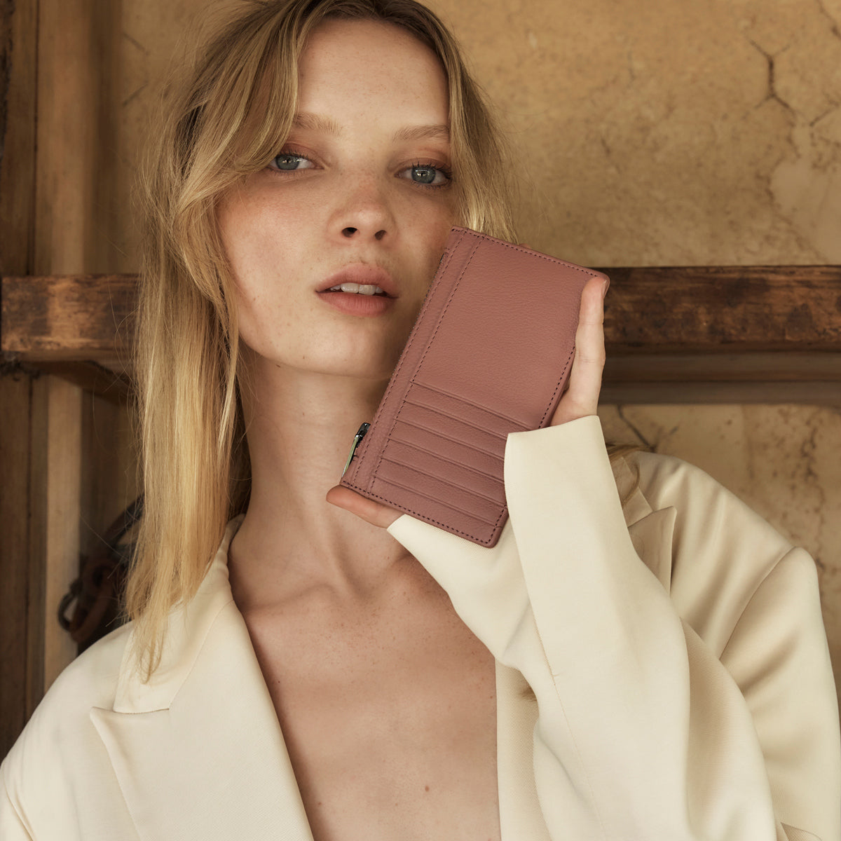 Stylish Dusty Rose RFID Blocking Wallet - Slim Minimalist Design for Women | Perfect for Travel, Shopping & Everyday Use