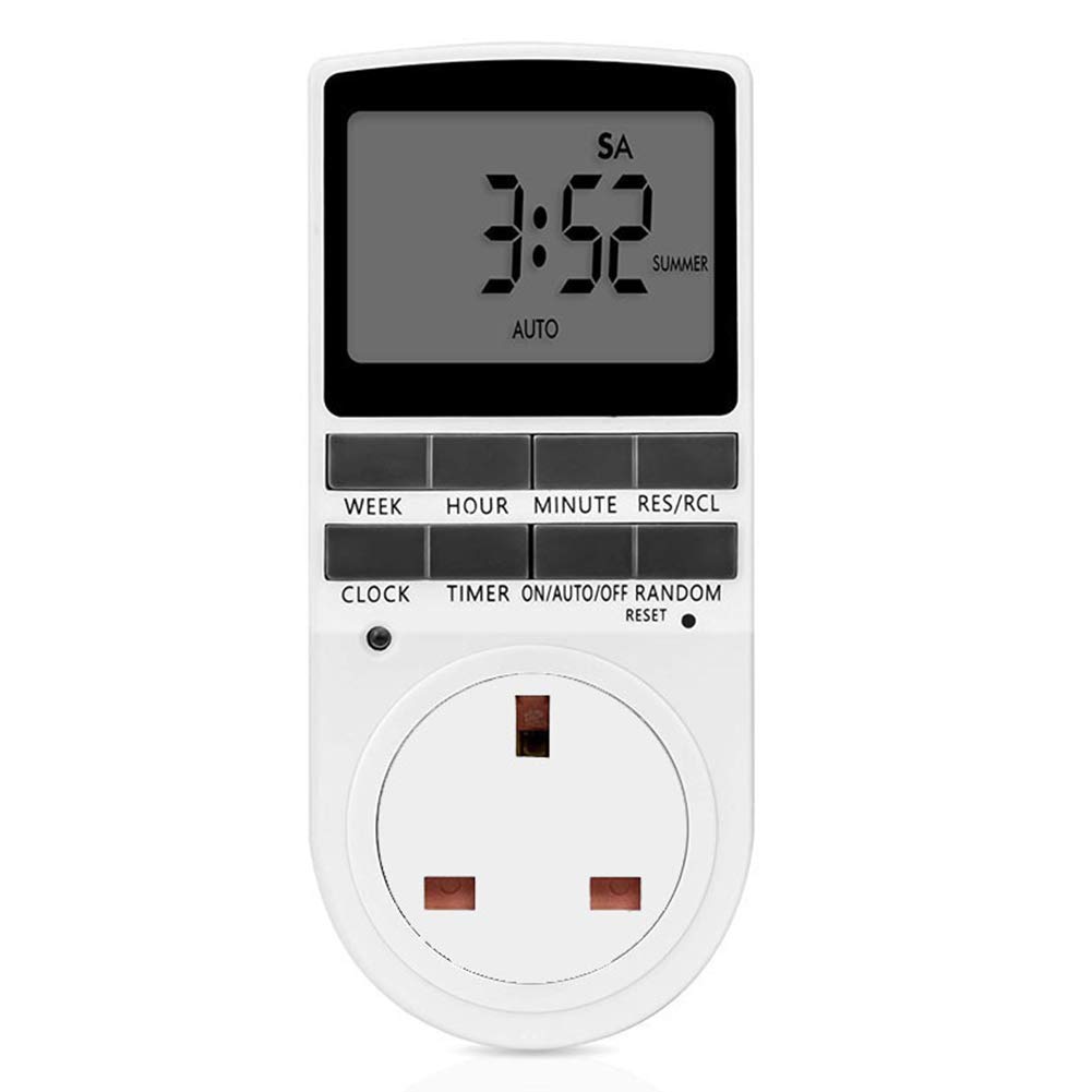 Digital Timer Switch with Countdown Function - UK Plug Socket for Electrical Outlets | Perfect for Home Appliances, Christmas Lights & Energy Saving