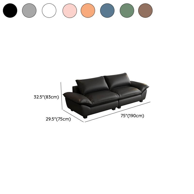 Waterproof Solid Color Loveseat - Modern 2-Seater Sofa for Small Spaces, Living Room, Apartment & Office Waiting Area