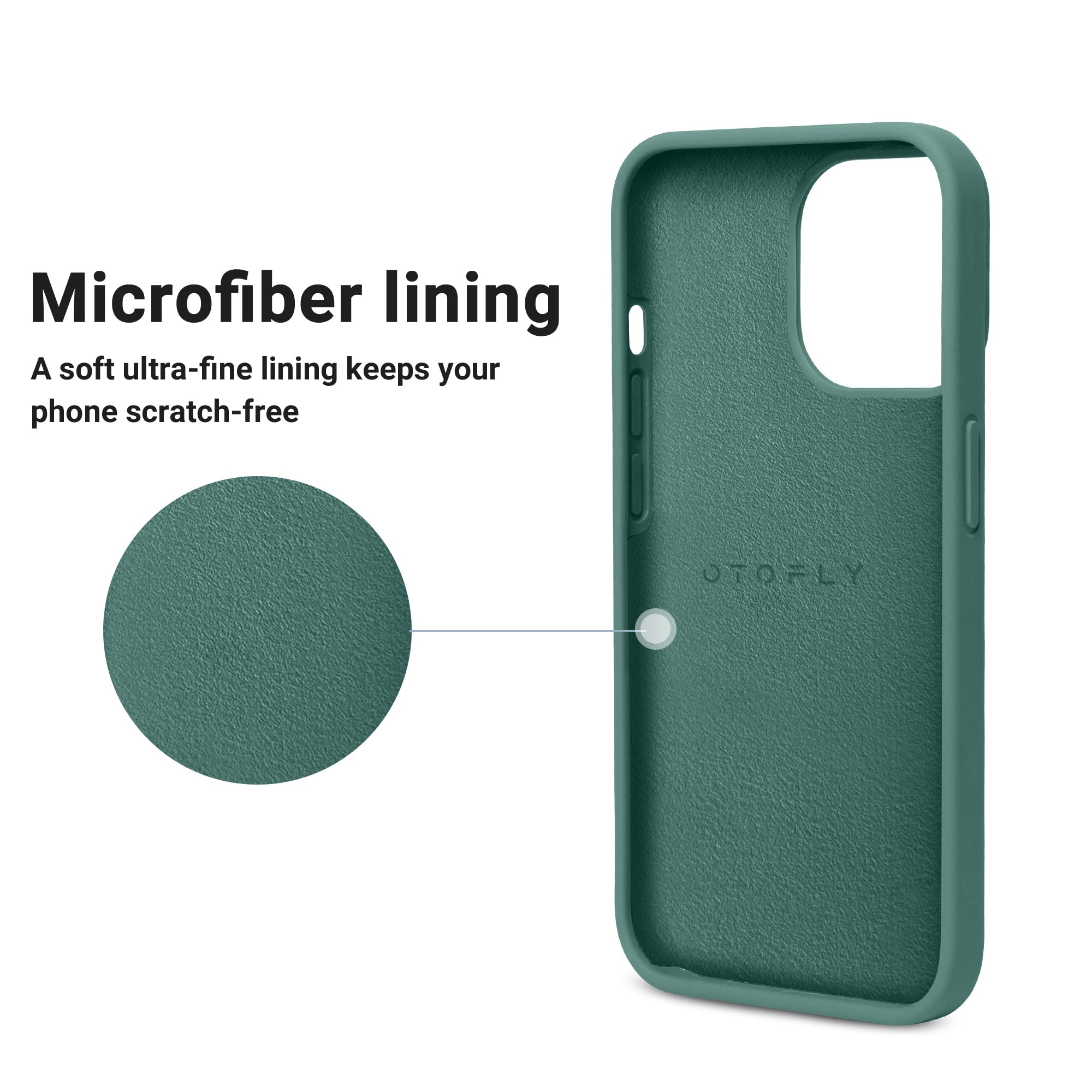 OTOFLY Shockproof Slim Silicone Case for iPhone 14 Pro (6.1 Inch) - Premium Protective Phone Cover in Pine Green | Perfect for Everyday Use, Travel & Outdoor Activities