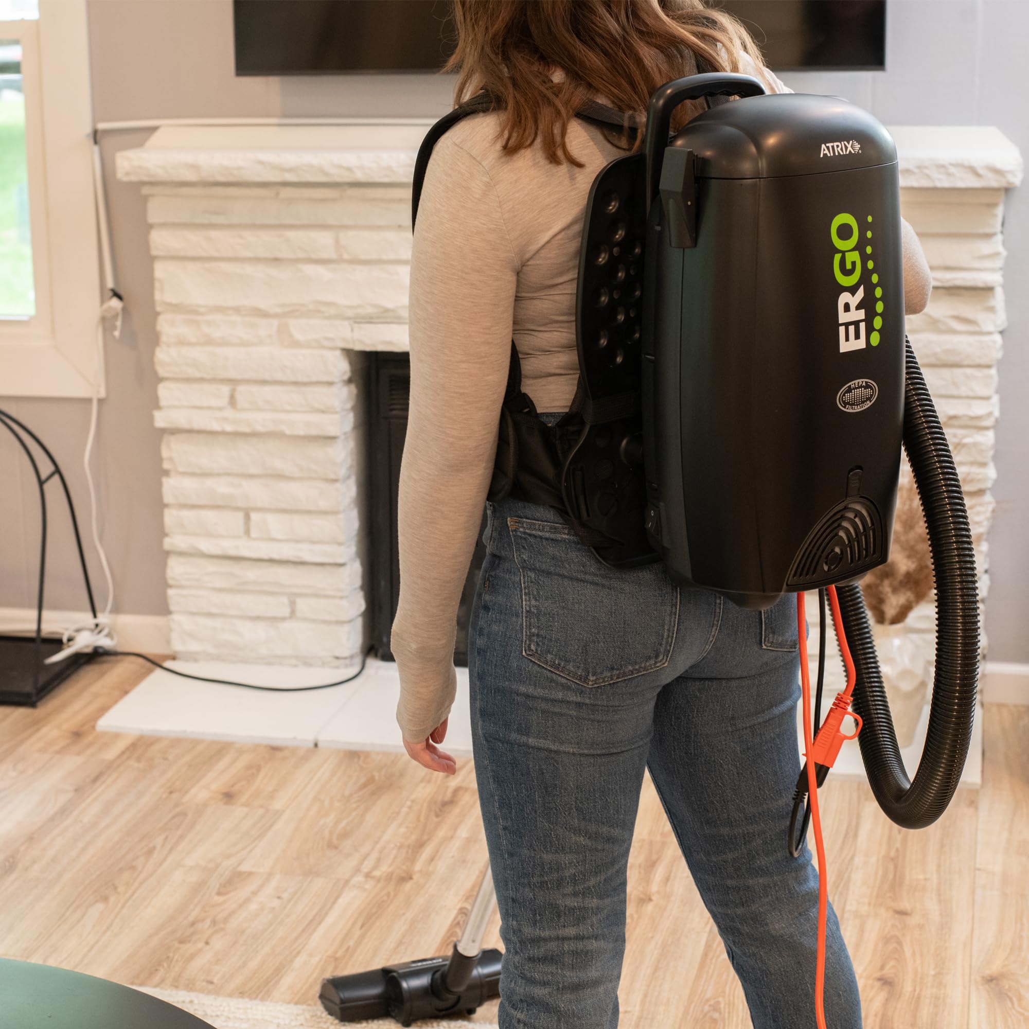 Atrix HEPA Backpack Vacuum Cleaner - Lightweight Cordless Vacuum for Home & Office Cleaning - Perfect for Carpets, Hard Floors, and Pet Hair Removal