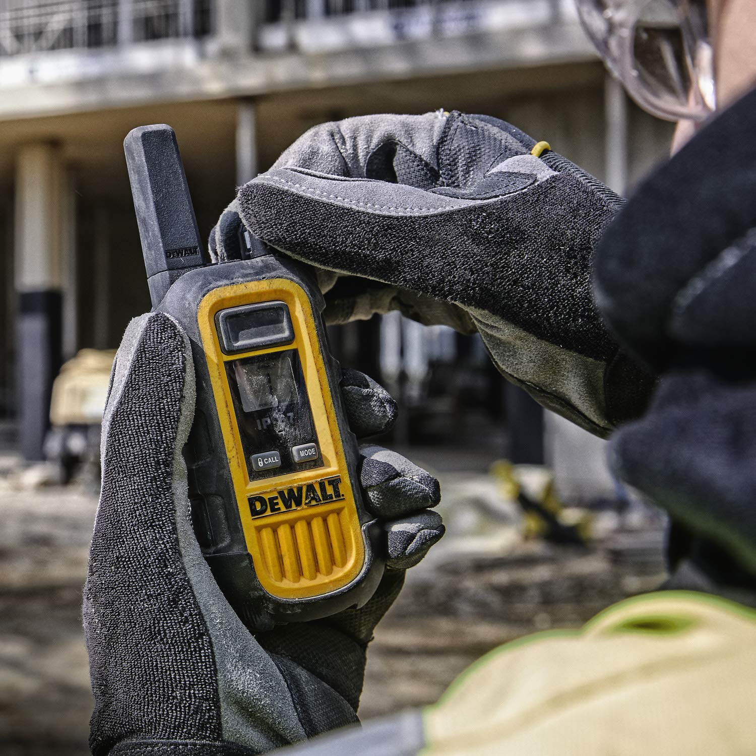 DEWALT DXFRS300 Heavy Duty Walkie Talkies 1 Watt with Headsets - Waterproof, Shock Resistant, Long Range Two-Way Radio Rechargeable VOX (4 Pack) for Construction, Warehouse, Outdoor Adventures & Emergency Communication