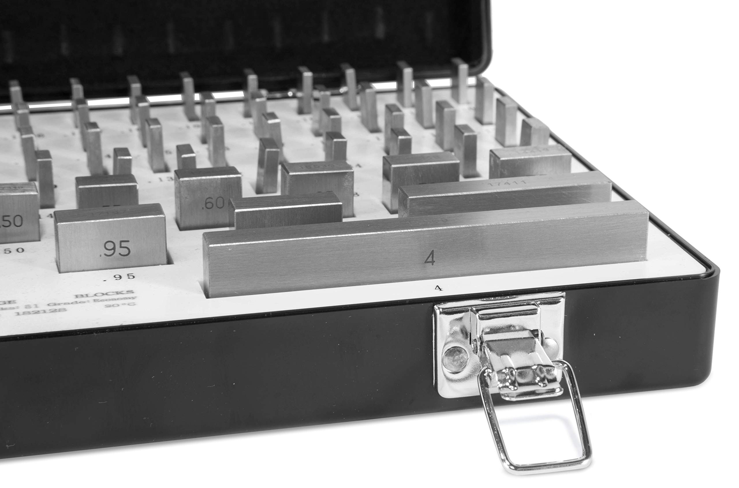 WEN 10481 81-Piece Precision Steel Gauge Block Set with Protective Case - Perfect for Machining, Engineering, and Metalworking Projects