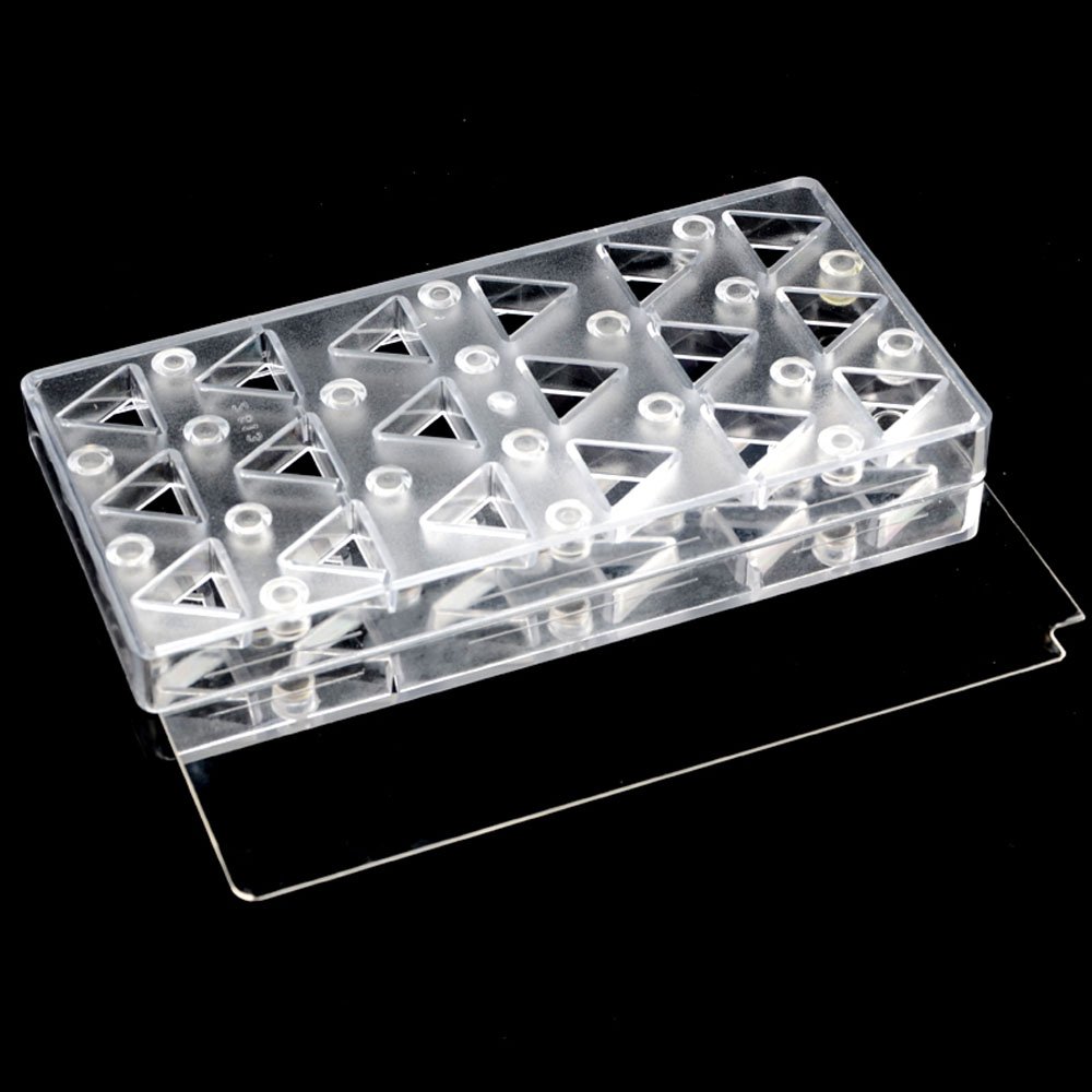 Premium Polycarbonate Chocolate Transfer Sheet Mold - DIY Triangle Shaped Magnetic Chocolate Candy Mold for Baking & Dessert Decor (19347) | Perfect for Valentine's Day Gifts, Wedding Favors & Party Treats