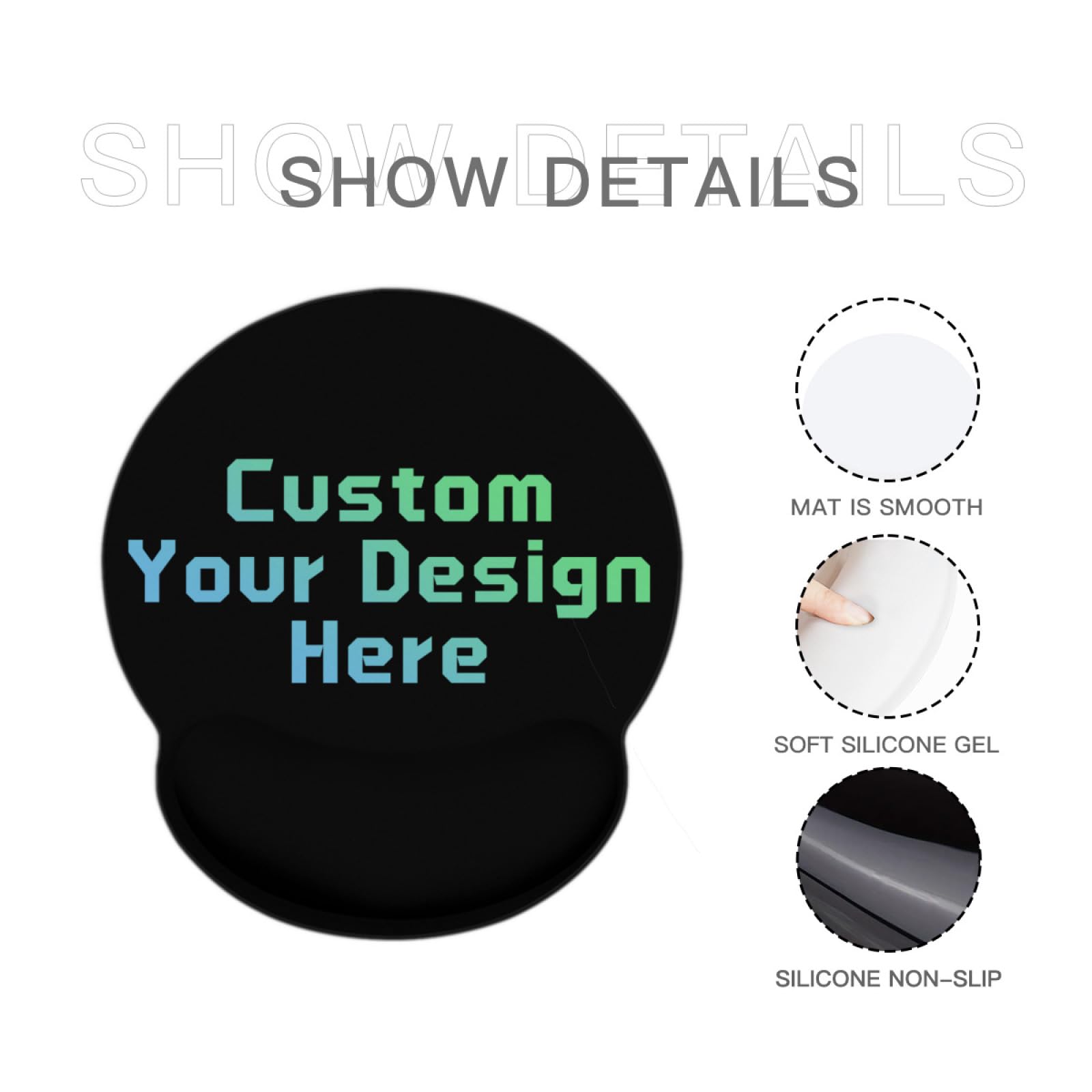 Custom Mouse Pad with Wrist Support - Personalized Desk Mat with Your Logo/Text/Image - Ergonomic Mousepad for Home Office & Gaming - Non-Slip Silicone Base for Computers, Laptops & Workstations
