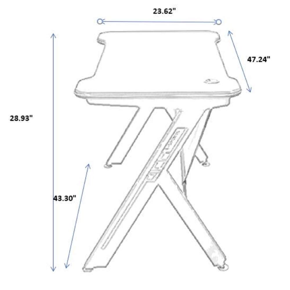 Premium R-Shaped Gaming Desk with LED Lights - Ergonomic Computer Table for Esports & Racing Enthusiasts | Perfect for Streaming, Gaming & Work Setup