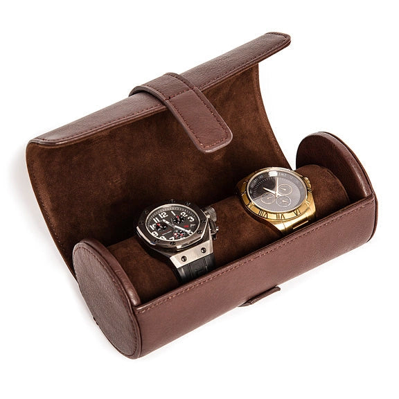 Premium Leather Watch Roll Organizer - 3 Slots for Men's Watches | Travel & Storage Case for Luxury Timepieces | Perfect for Travel, Home Display & Watch Collection