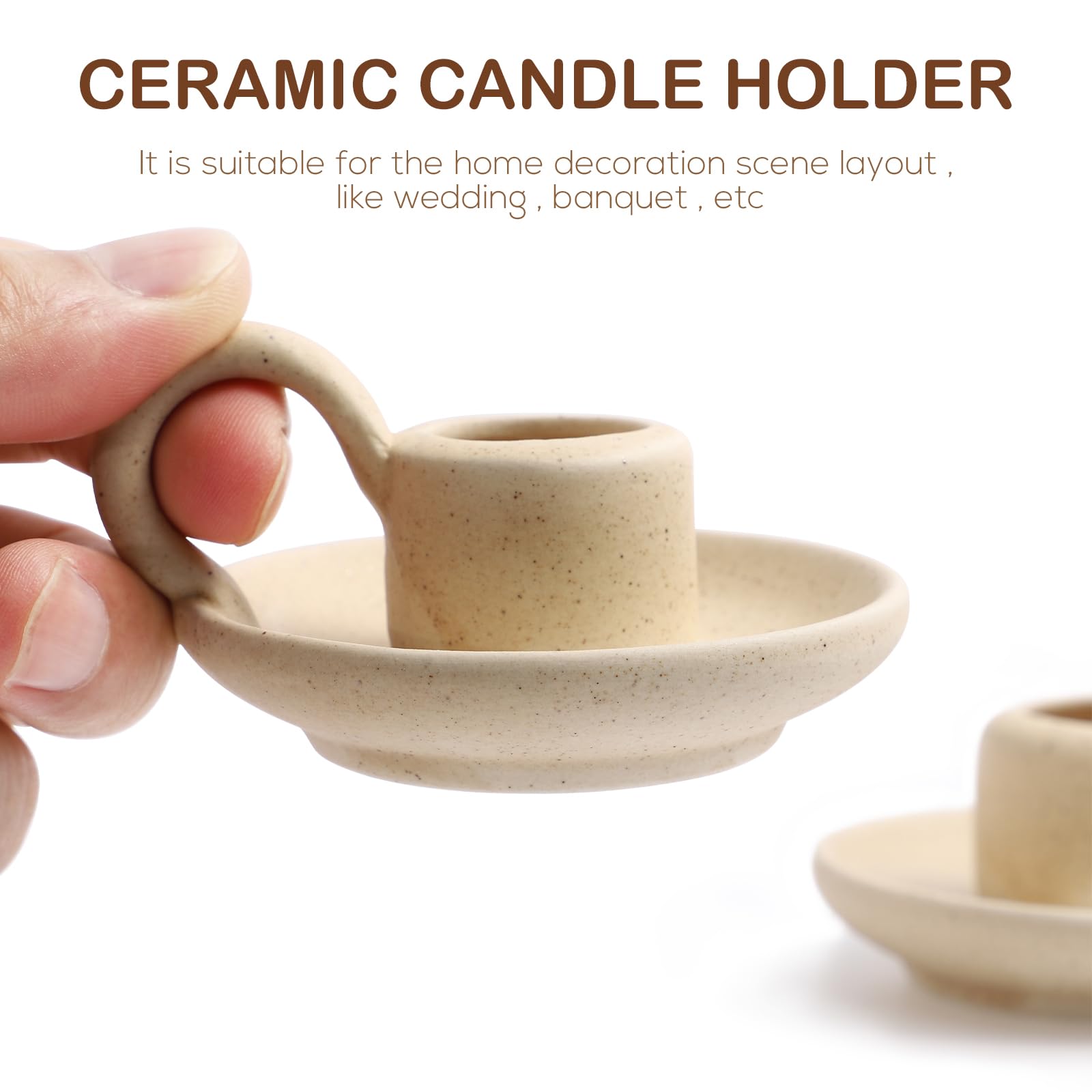 Nordic Style Ceramic Candle Holder Set of 2 - Elegant Taper Candlestick Stand for Home Decor, Wedding Centerpiece & Party Table Display - Perfect for Dining Table, Mantel Decor and Romantic Ambiance