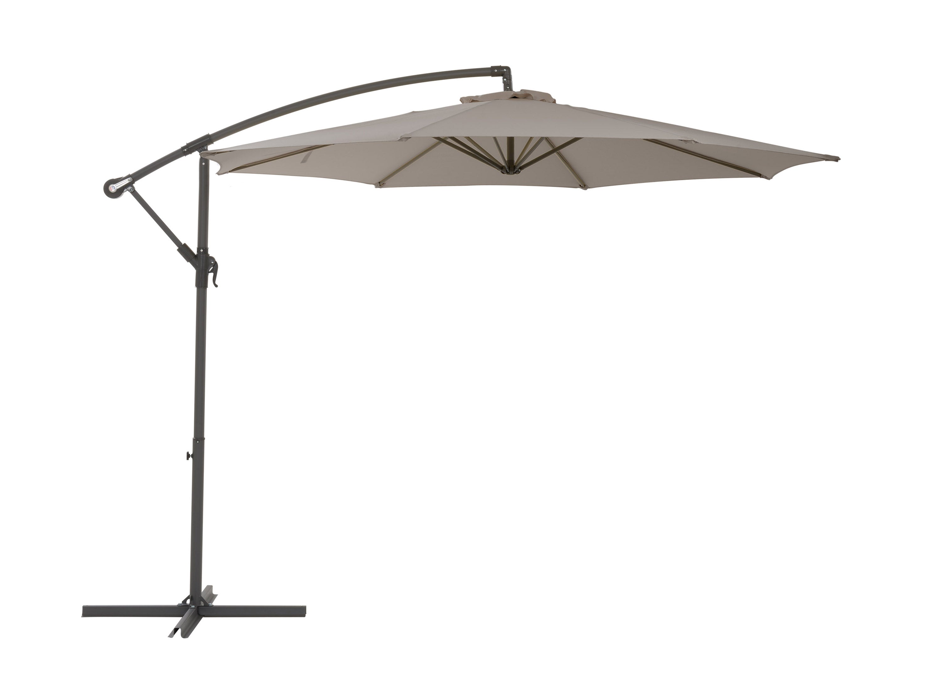 9.5ft Tilting Offset Patio Umbrella - Grey Outdoor Sun Shade for Poolside, Deck, and Garden Relaxation
