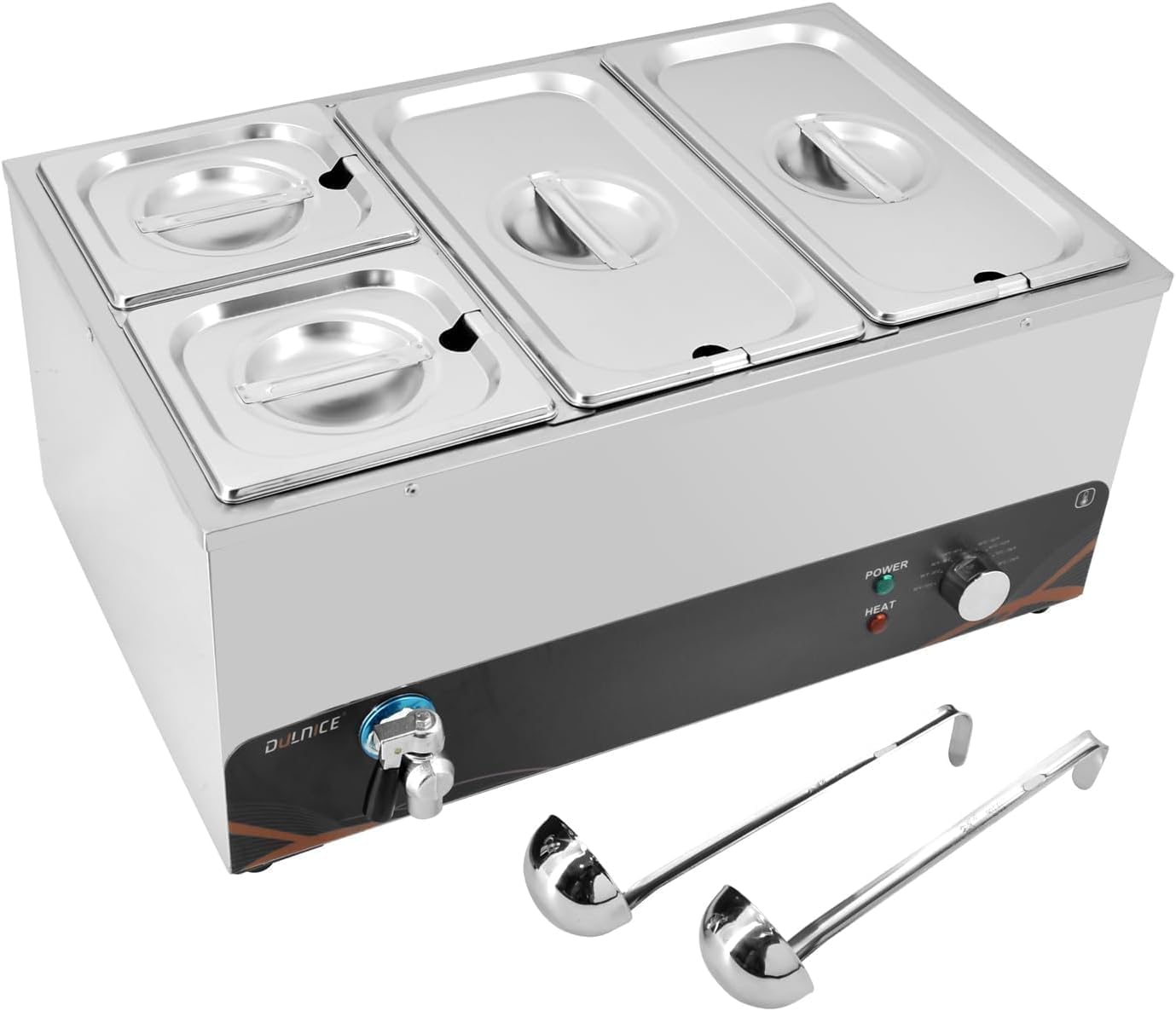 1500W Electric Food Warmer Set - 1/3GN & 1/6GN Bain Marie with Temperature Control | Commercial Buffet Warmer for Soup, Stew & Catering | Perfect for Restaurants, Parties & Events