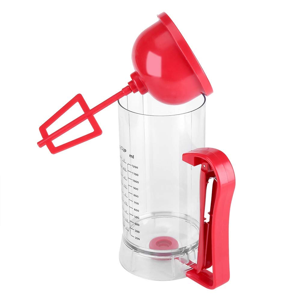 Electric Hand Mixer for Baking - Cordless Battery Powered Mixer Dispenser with Transparent Chamber for Pancakes, Cupcakes, Waffles - Perfect Kitchen Tool for Home Bakers & Breakfast Making