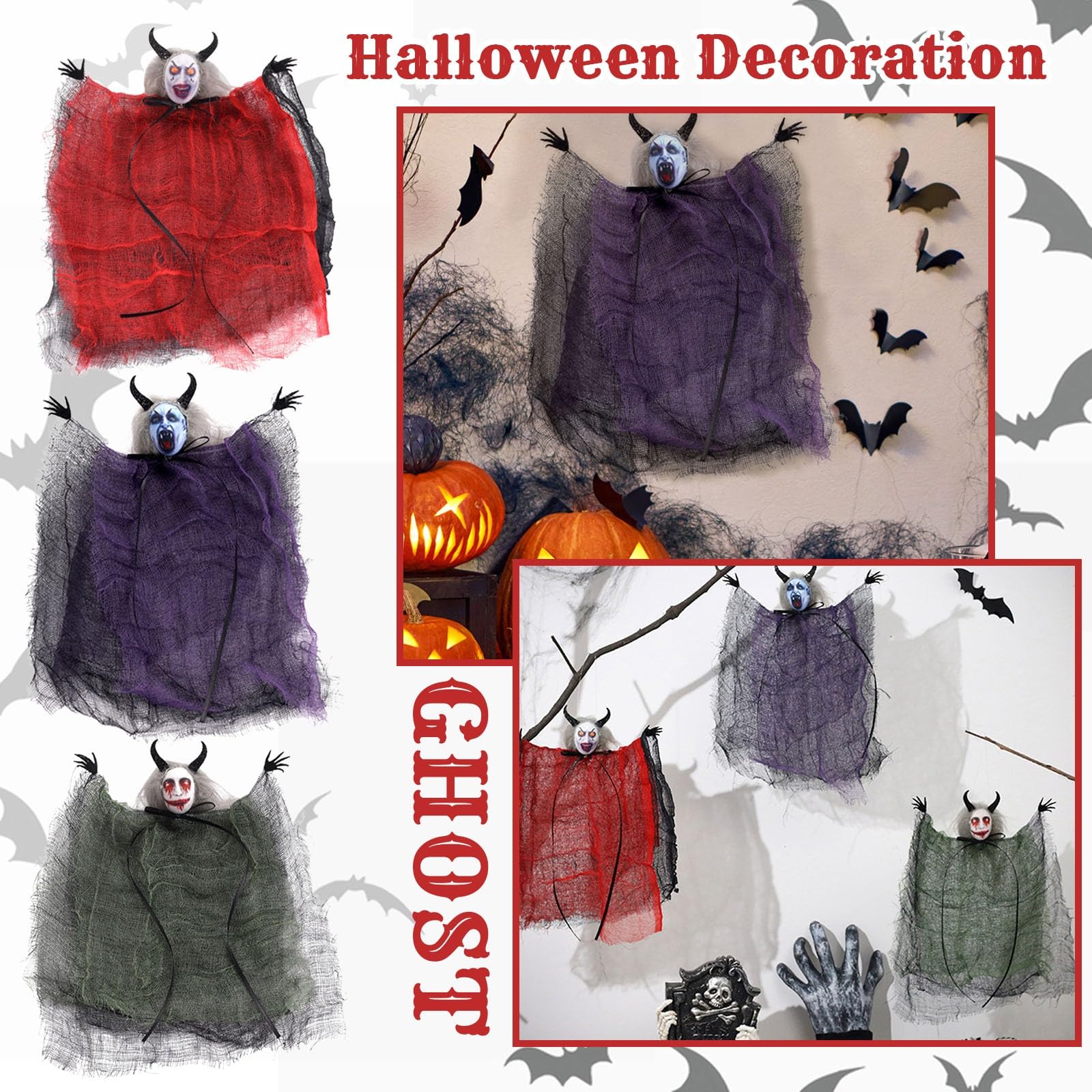 Spooky Halloween Decorations - Scary Ghost Props, Haunted House Decor & 99 Cent Deals for Halloween Party, Front Yard & Pool Decorations | Perfect for Halloween Parties, Trick or Treat & Haunted House Themes