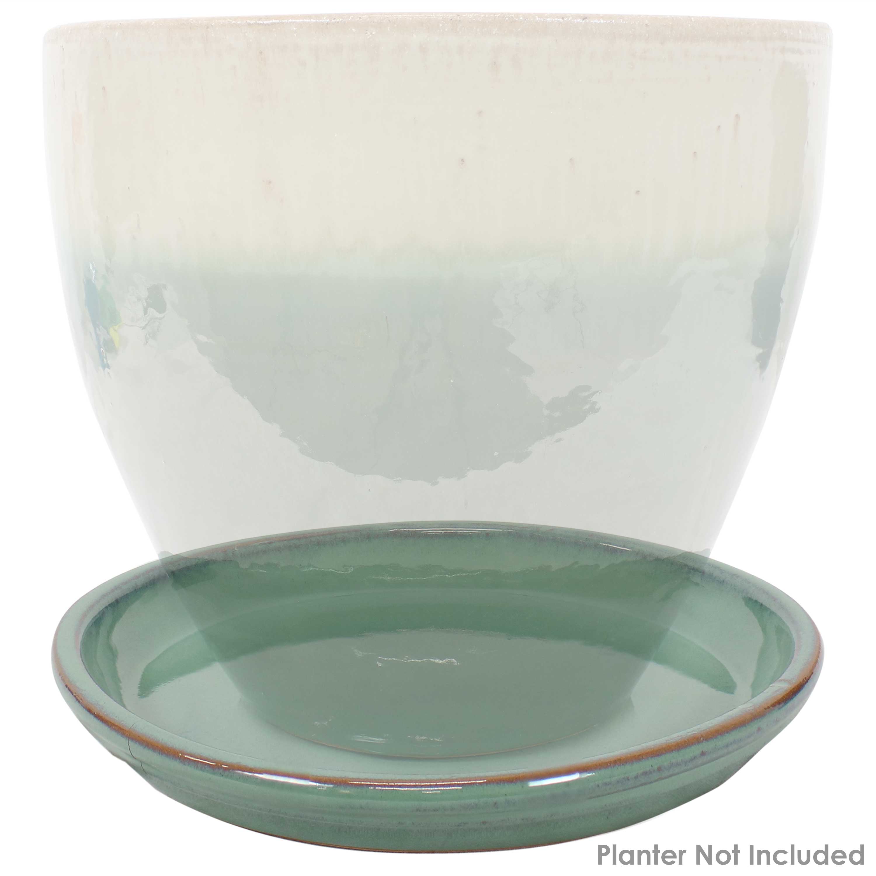 Sunnydaze 4-Pack Glazed Ceramic Plant Saucers for Indoor & Outdoor Potted Plants – Perfect for Home, Garden, and Patio Decor
