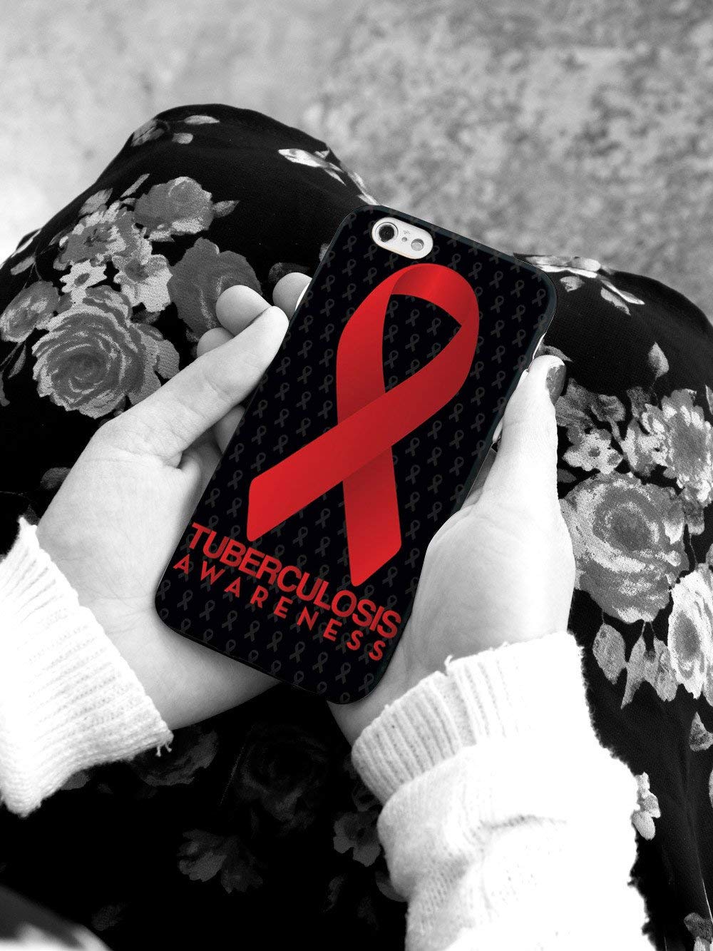 Inspired Cases - Premium 3D Textured Protective Phone Case for Apple iPhone 12 Pro - TB Awareness Ribbon Design - Durable Shockproof Cover - Perfect for Daily Use, Work & Travel