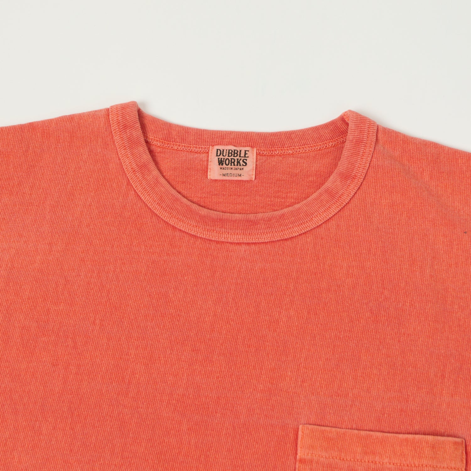 Dubbleworks Heavyweight Cotton Pigment Dyed Pocket T-Shirt for Men - Orange | Casual Wear, Street Style & Everyday Comfort