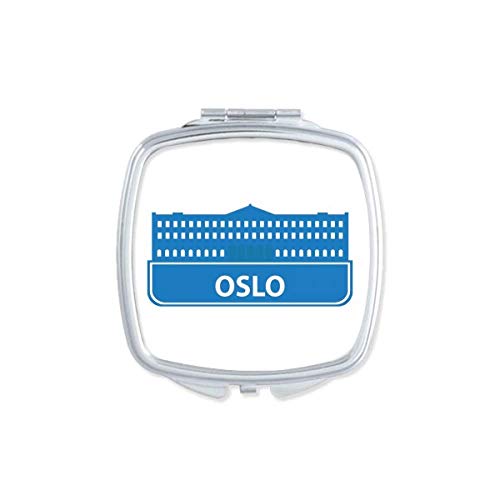 DIYthinker Oslo Norway Blue Landmark Pattern Mirror - Portable Compact Double-Sided Pocket Makeup Mirror for Travel, Home & Office Use