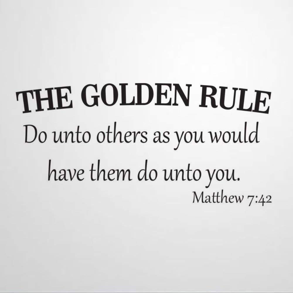 Golden Rule Matthew 7:42 Religious Wall Decals - Inspirational Bible Verse Vinyl Stickers, Removable Home Decor for Bedroom, Living Room & Office - Perfect for Christian Gifts & Faith-Based Interior Design