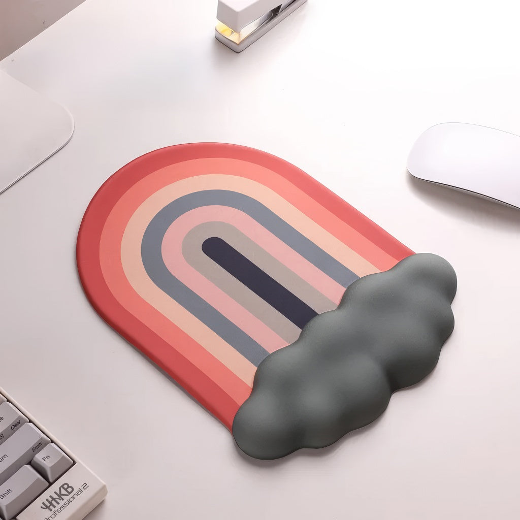 Ergonomic Rainbow Cloud Wrist Rest for Keyboard & Mouse - Comfortable Gaming & Office Use - Supports Wrists During Long Typing Sessions